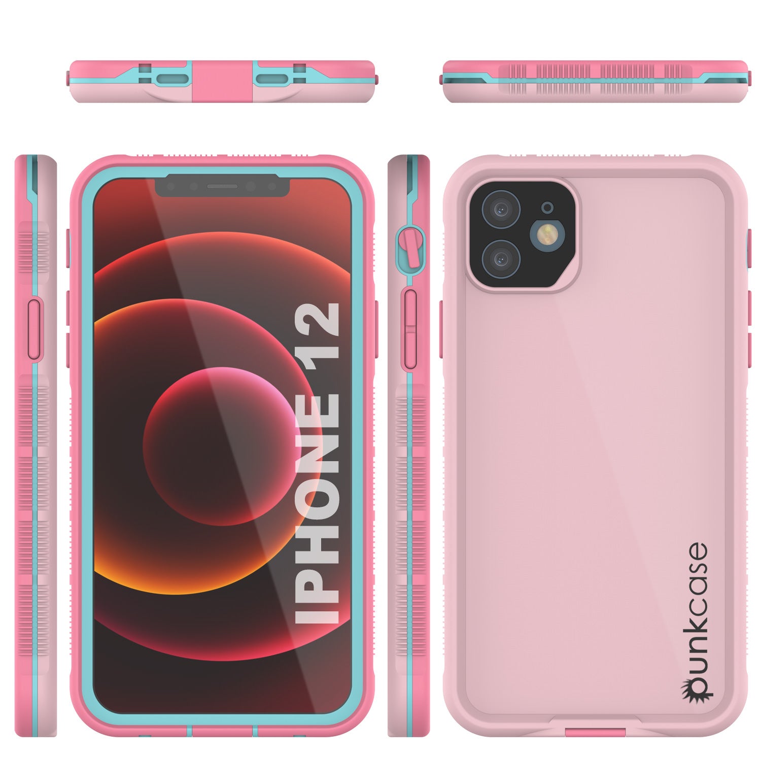 Capa impermeável Punkcase para iPhone 13 [Série Aqua] Capa blindada [Rosa]