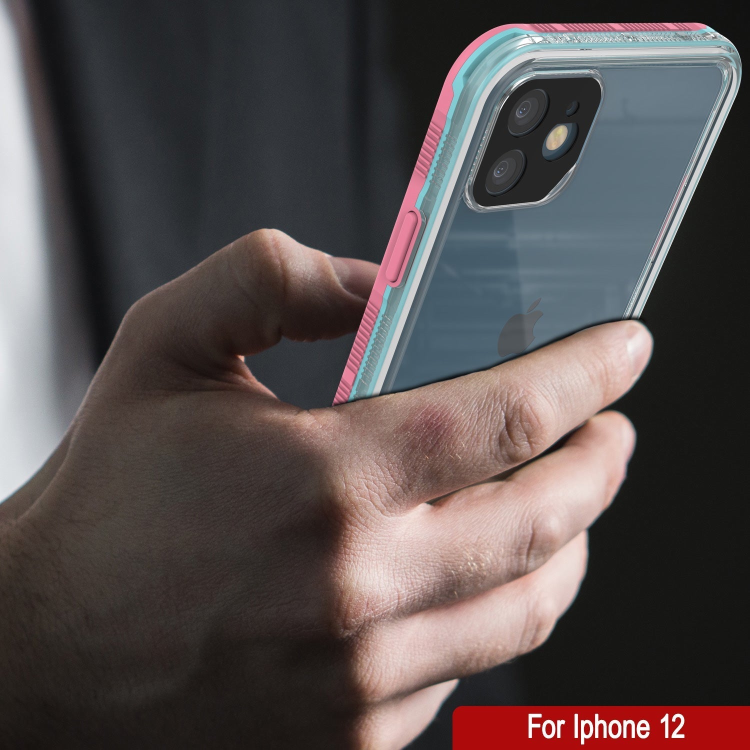 Capa à prova d'água para iPhone 13 Punkcase [Série Aqua] Capa de armadura [Rosa Transparente] [Costas Transparentes]