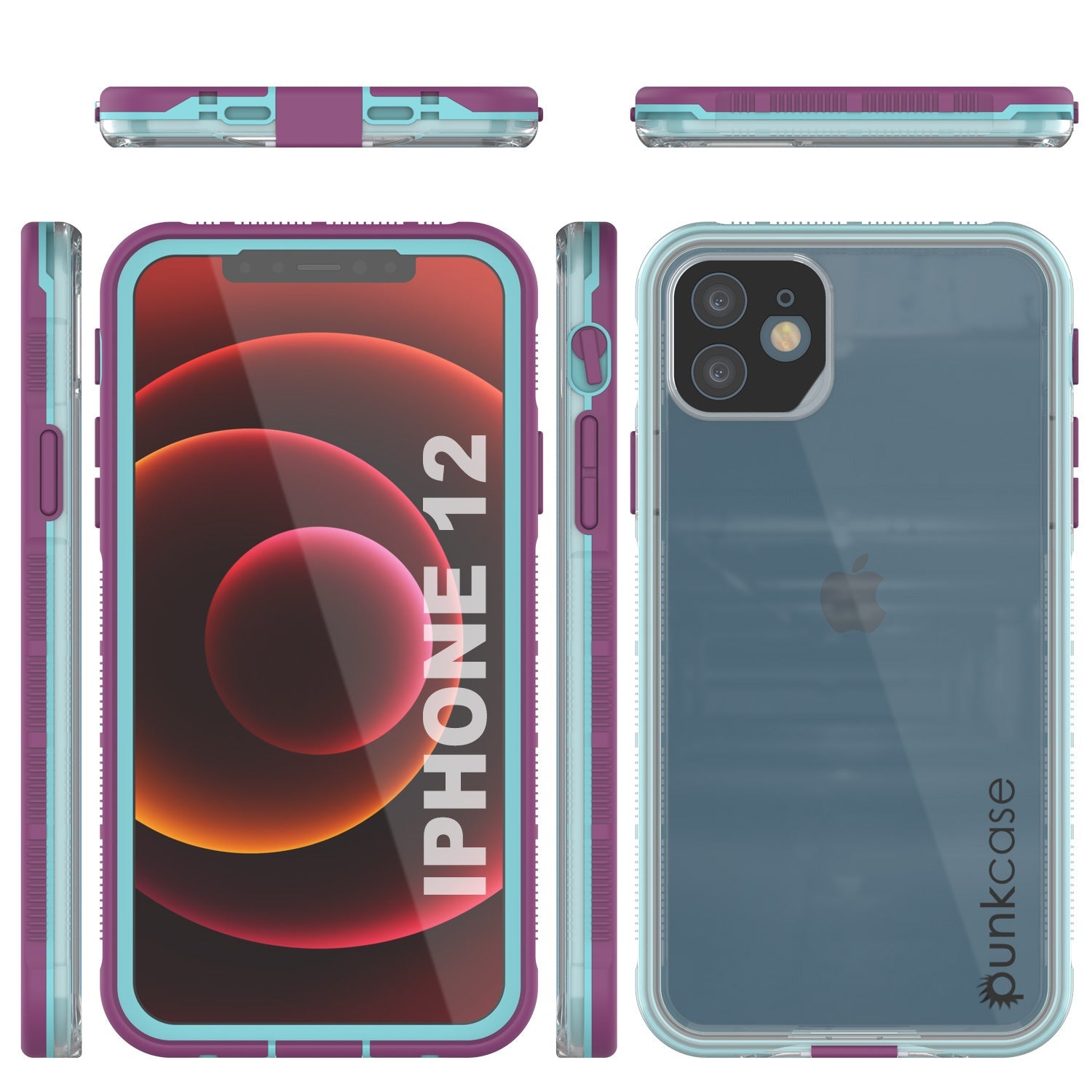 Capa à prova d'água Punkcase iPhone 13 [Série Aqua] Capa de armadura [Azul Transparente] [Parte Traseira Transparente]
