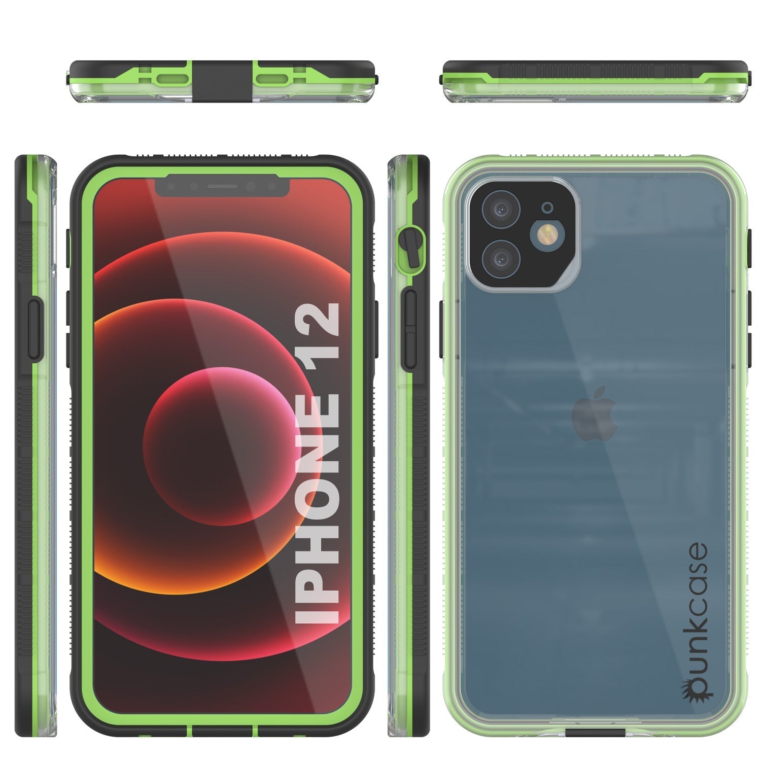 Capa à prova d'água Punkcase iPhone 13 [Série Aqua] Capa de armadura [Preto transparente] [Traseira transparente]