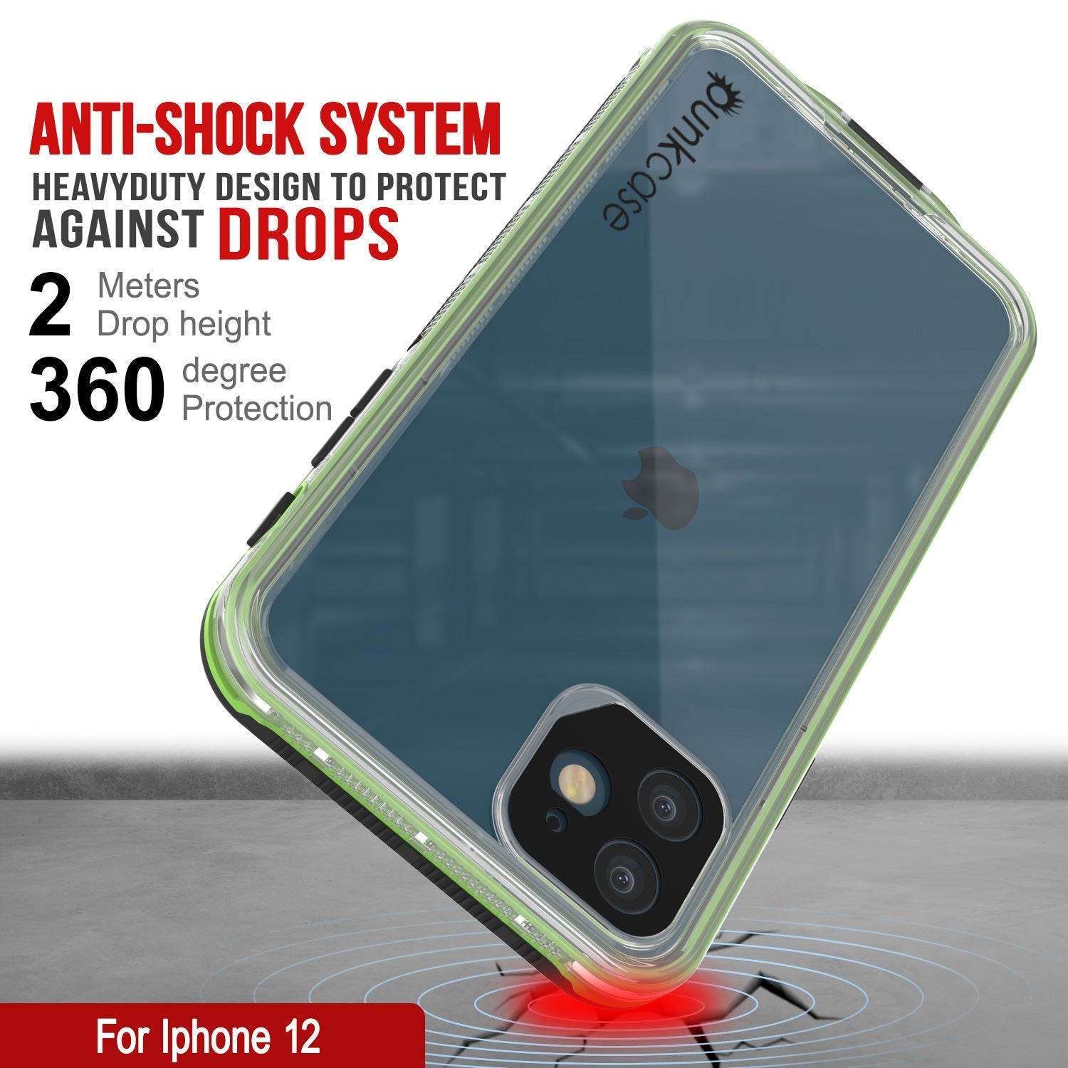 Capa à prova d'água Punkcase iPhone 13 [Série Aqua] Capa de armadura [Preto transparente] [Traseira transparente]
