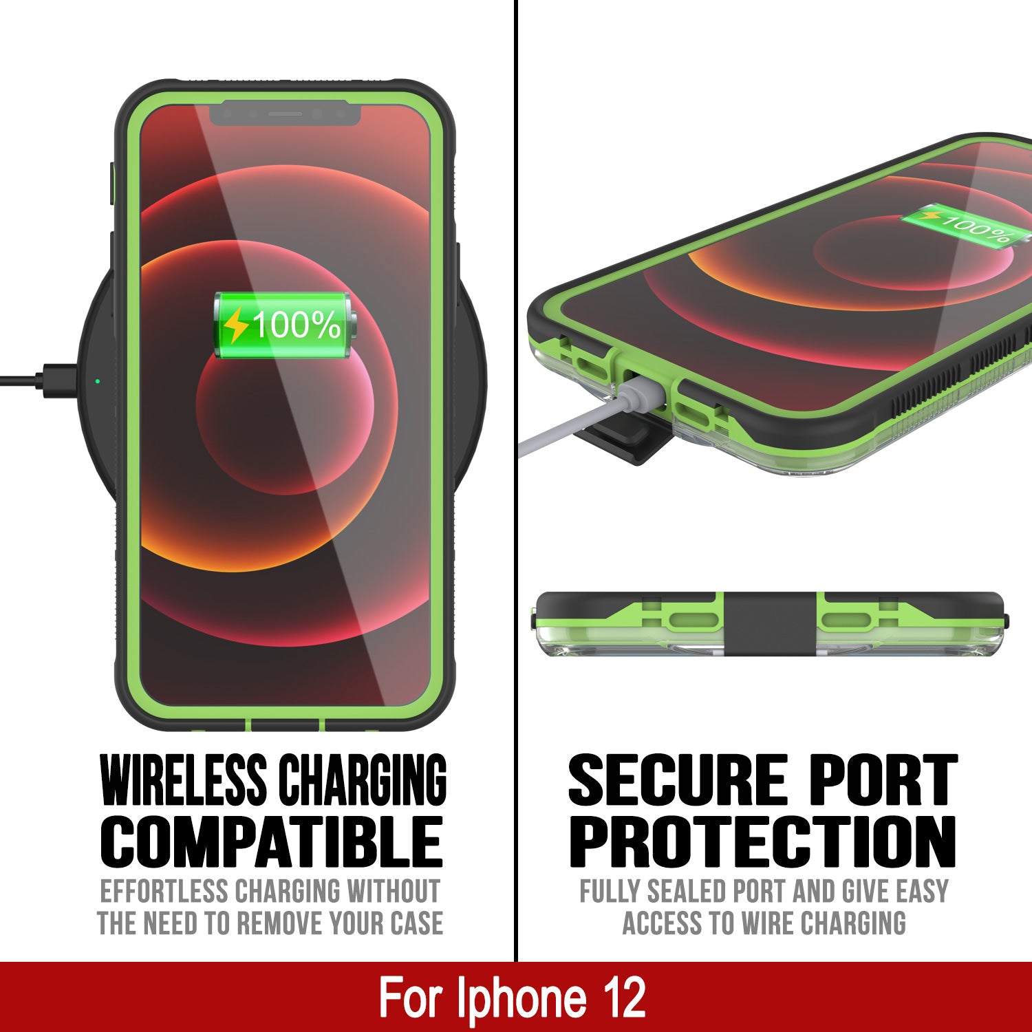 Capa à prova d'água Punkcase iPhone 13 [Série Aqua] Capa de armadura [Preto transparente] [Traseira transparente]