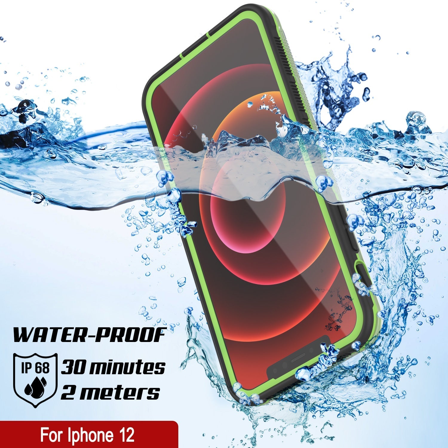Capa à prova d'água Punkcase iPhone 13 [Série Aqua] Capa de armadura [Preto transparente] [Traseira transparente]