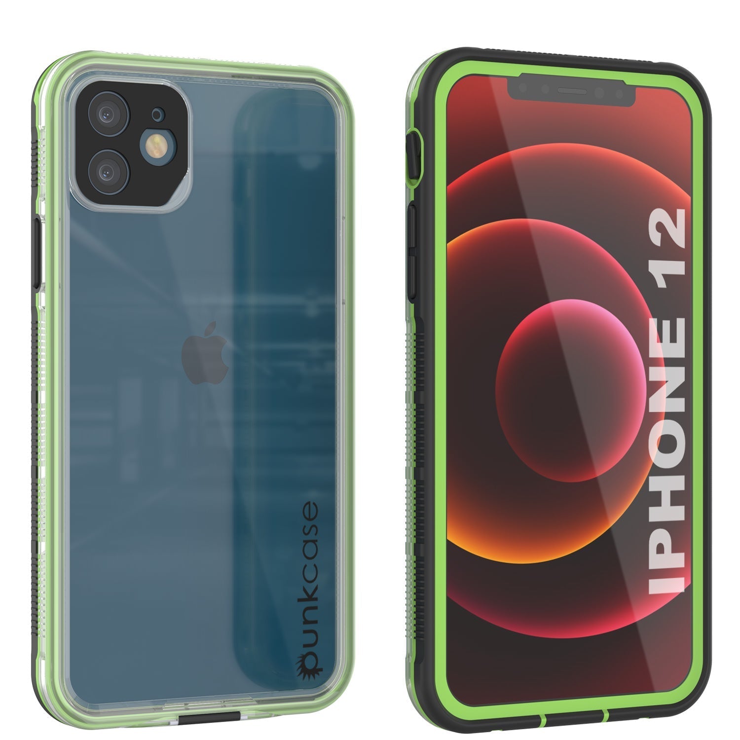 Capa à prova d'água Punkcase iPhone 13 [Série Aqua] Capa de armadura [Preto transparente] [Traseira transparente]