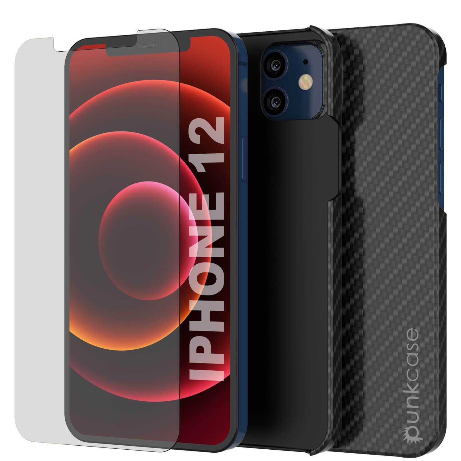 Capa iPhone 12 Mini, Punkcase CarbonShield, Resistente e Ultra Fina de 2 Peças em Dupla Camada [à prova de choque]