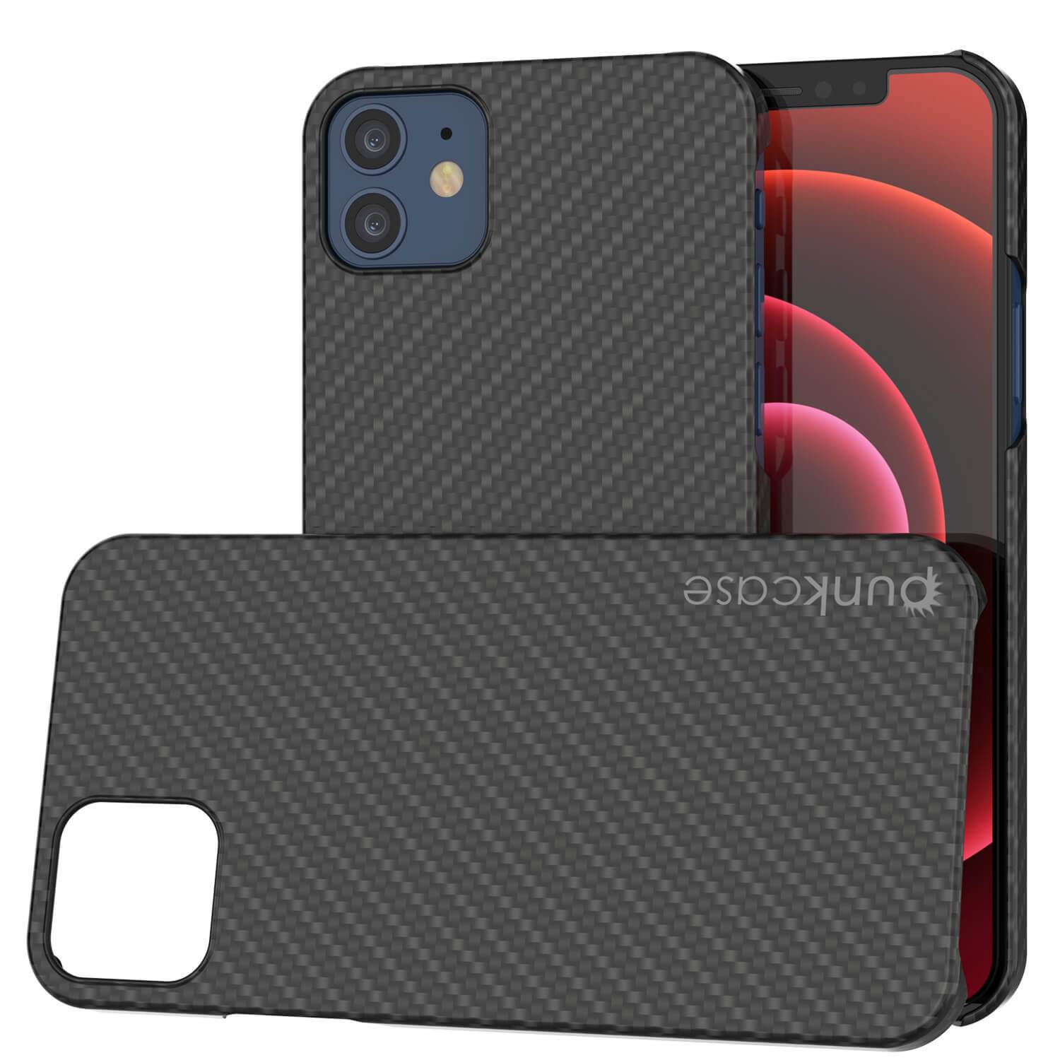 Capa iPhone 12 Mini, Punkcase CarbonShield, Resistente e Ultra Fina de 2 Peças em Dupla Camada [à prova de choque]