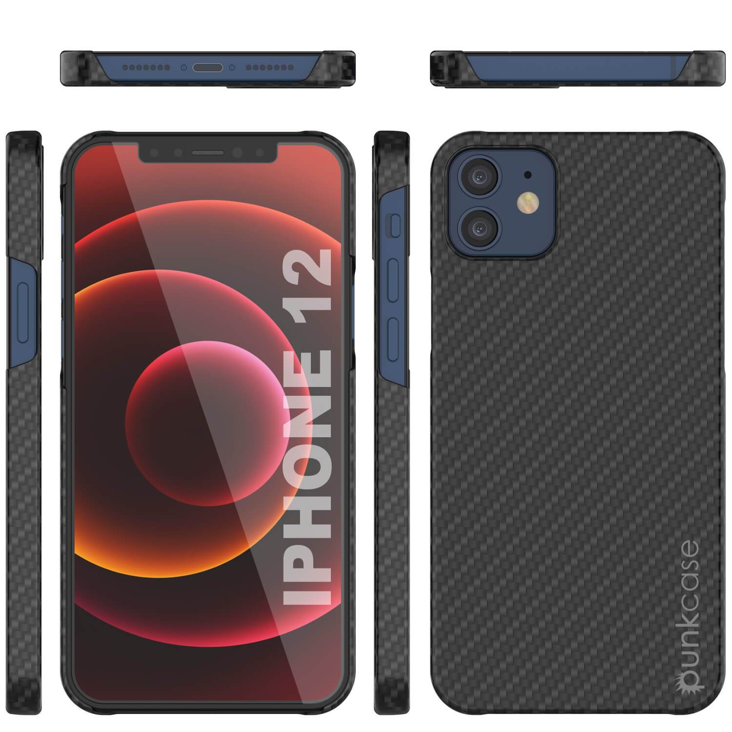 Capa iPhone 12 Mini, Punkcase CarbonShield, Resistente e Ultra Fina de 2 Peças em Dupla Camada [à prova de choque]