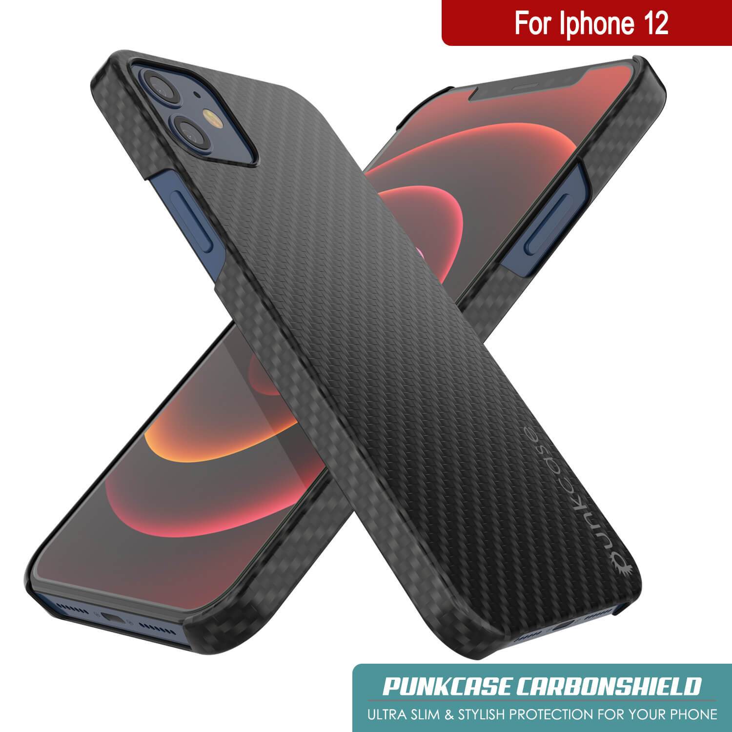 Capa iPhone 12 Mini, Punkcase CarbonShield, Resistente e Ultra Fina de 2 Peças em Dupla Camada [à prova de choque]