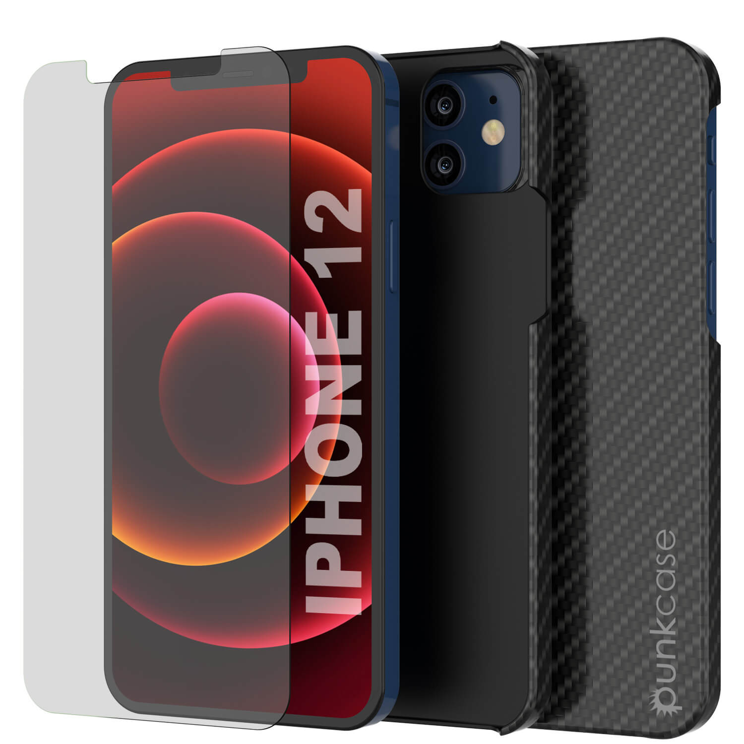 Capa para iPhone 12, Punkcase CarbonShield, Resistente e Ultra Fina de 2 Peças em Dupla Camada [à prova de choques]