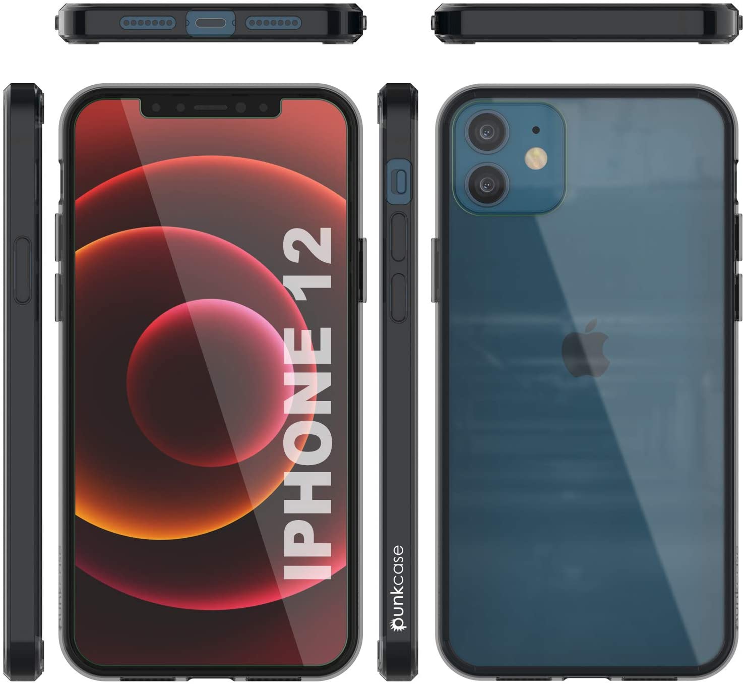 iPhone 12 Case Punkcase® LUCID 2.0 Crystal Black Series w/ PUNK SHIELD Screen Protector | Ultra Fit (Color in image: teal)