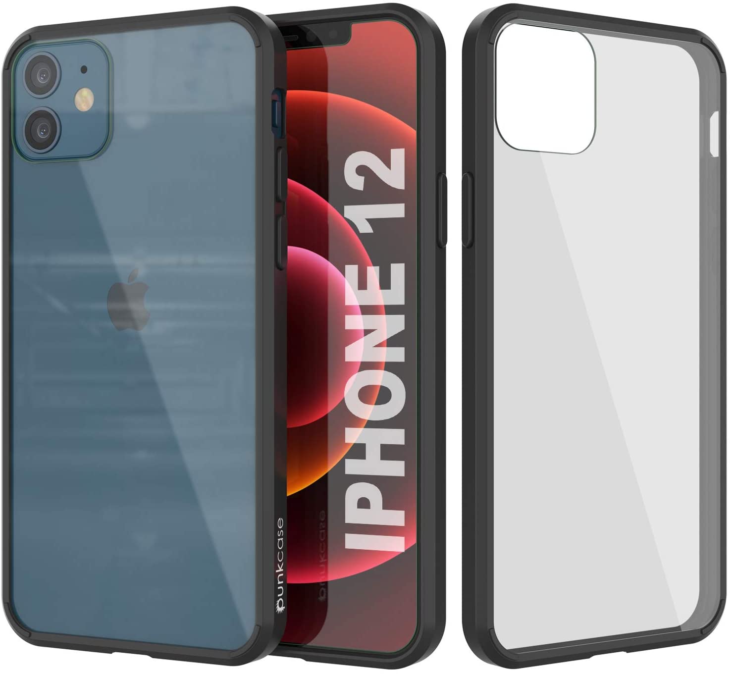 Capa iPhone 12 Punkcase® LUCID 2.0 Série Preto com Protetor de Tela PUNK SHIELD | Ajuste Ultra