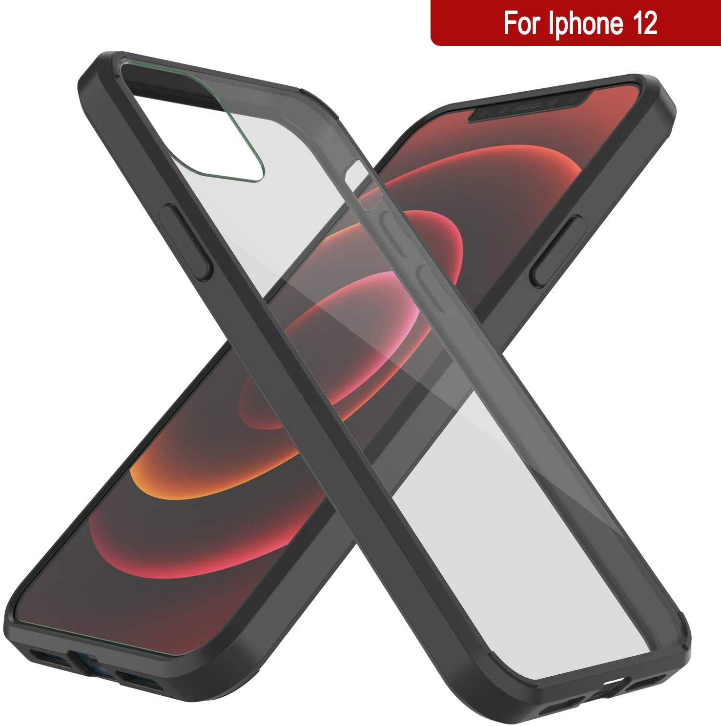 iPhone 12 Case Punkcase® LUCID 2.0 Black Series w/ PUNK SHIELD Screen Protector | Ultra Fit (Color in image: purple)