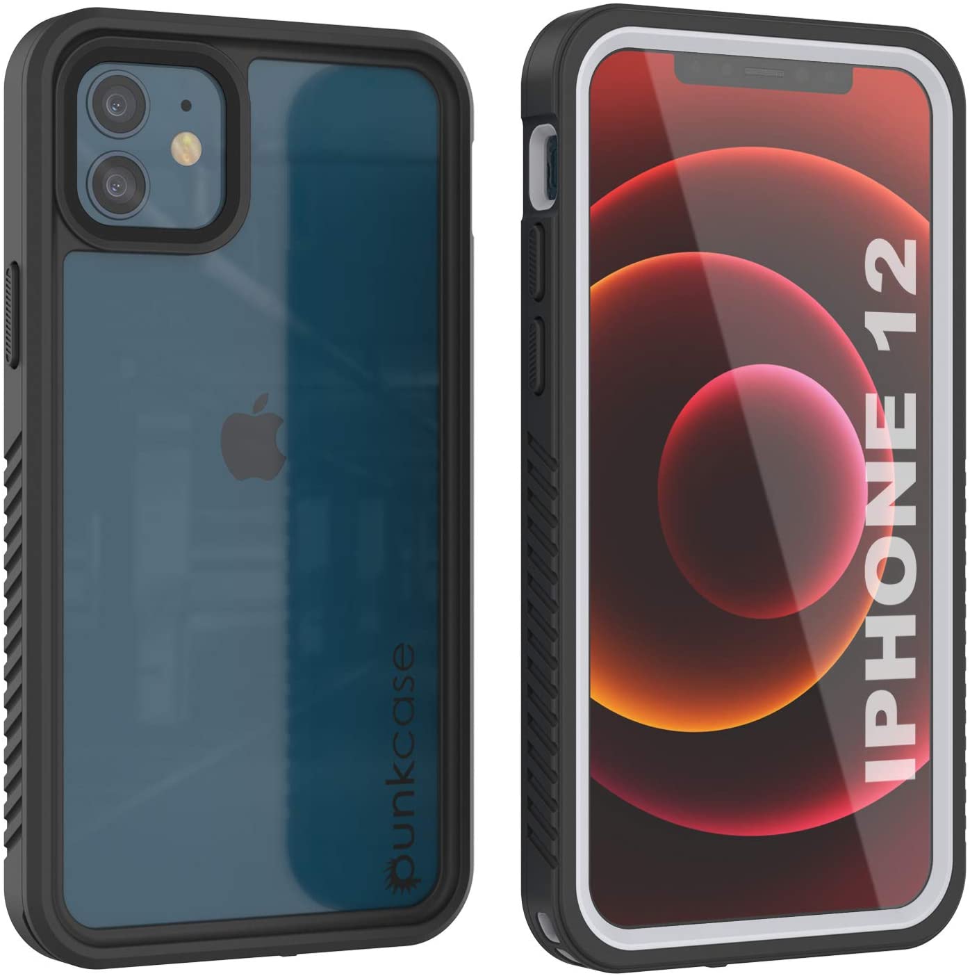 iPhone 12  Waterproof Case, Punkcase [Extreme Series] Armor Cover W/ Built In Screen Protector [White] (Color in image: Teal)
