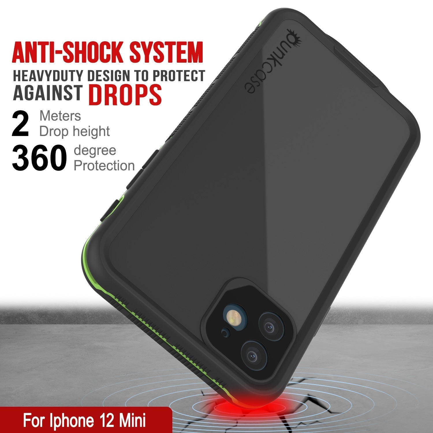 Capa à Prova de Água Punkcase iPhone 13 Mini [Série Aqua] Cobertura de Armadura [Preto]