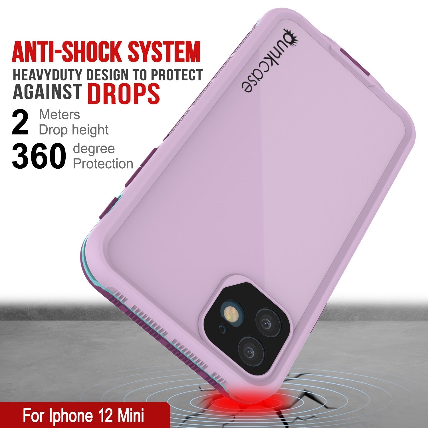 Capa à prova d'água Punkcase para iPhone 13 Mini [Série Aqua] Capa protetora [Azul]