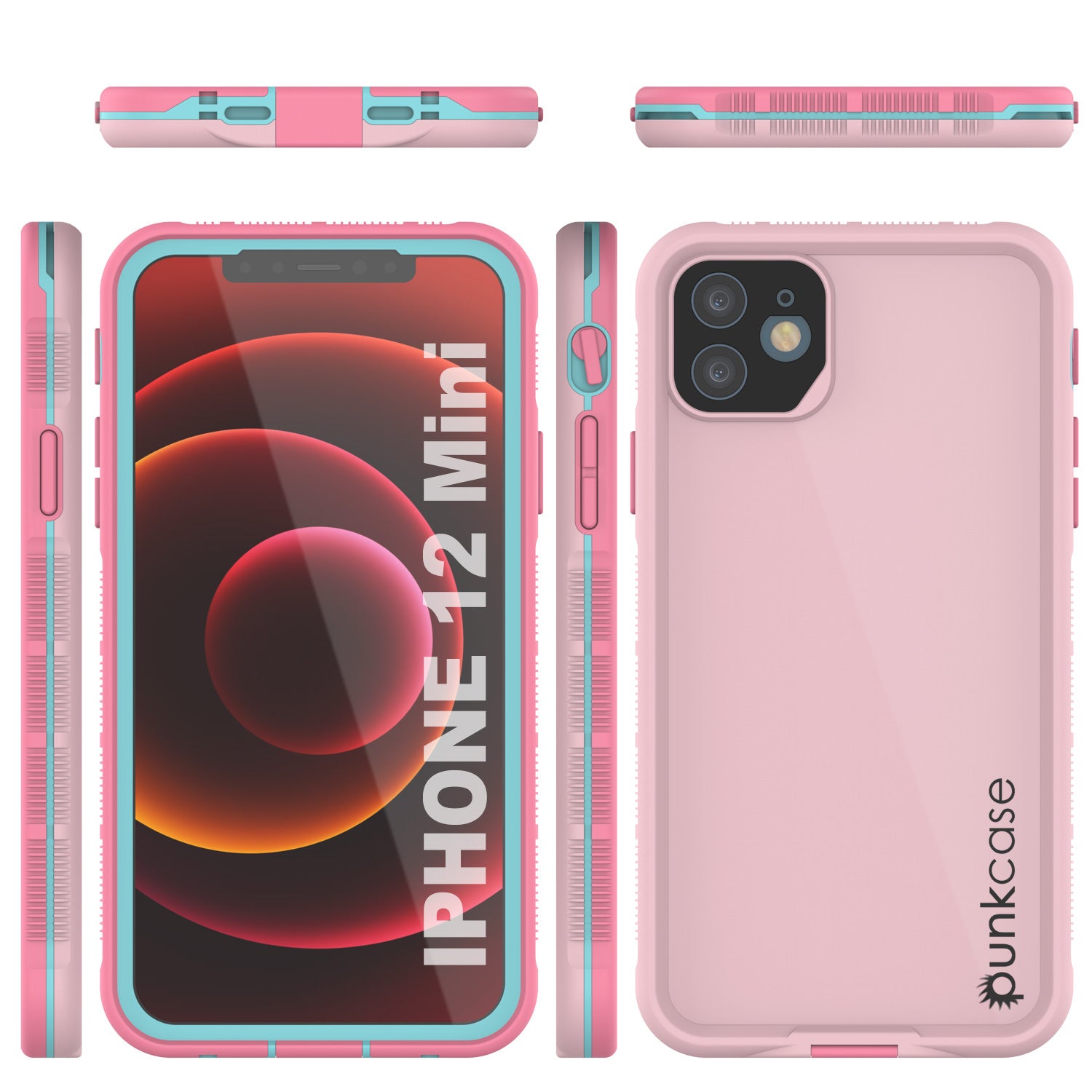 Capa à prova d'água Punkcase para iPhone 13 Mini [Série Aqua] Capa de armadura [Rosa]