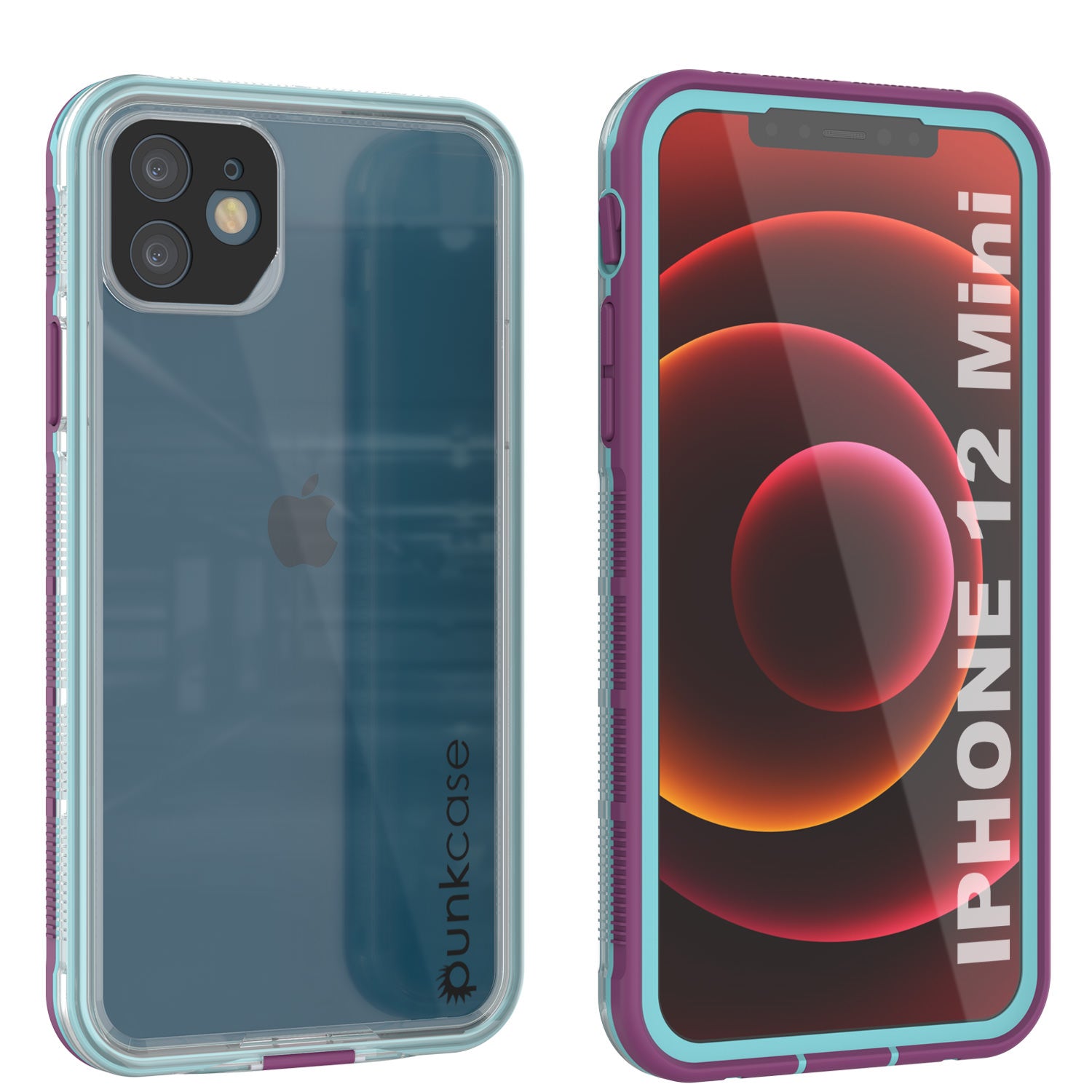 Capa à prova d'água Punkcase para iPhone 13 Mini [Série Aqua] Cobertura Armor [Azul Transparente] [Costas Transparentes]
