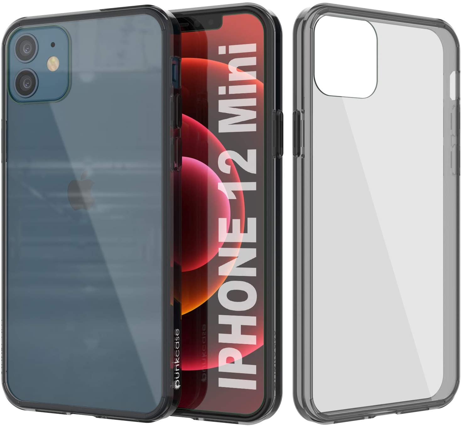 Capa iPhone 12 Mini Punkcase® LUCID 2.0 Série Cristal Preto com Protetor de Tela PUNK SHIELD | Ajuste Ultra