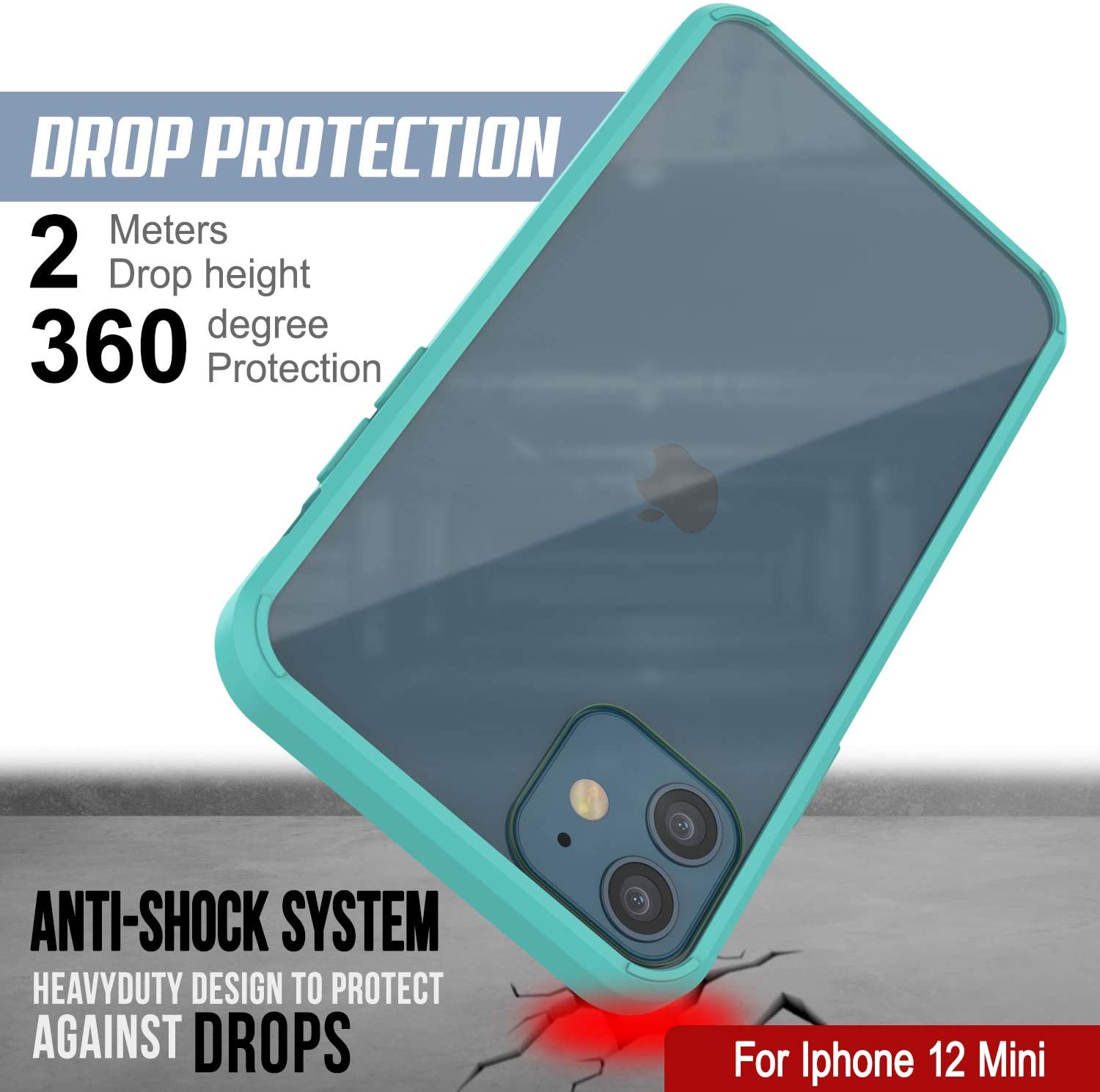 iPhone 13 Mini Case Punkcase® LUCID 2.0 Teal Series w/ PUNK SHIELD Screen Protector | Ultra Fit