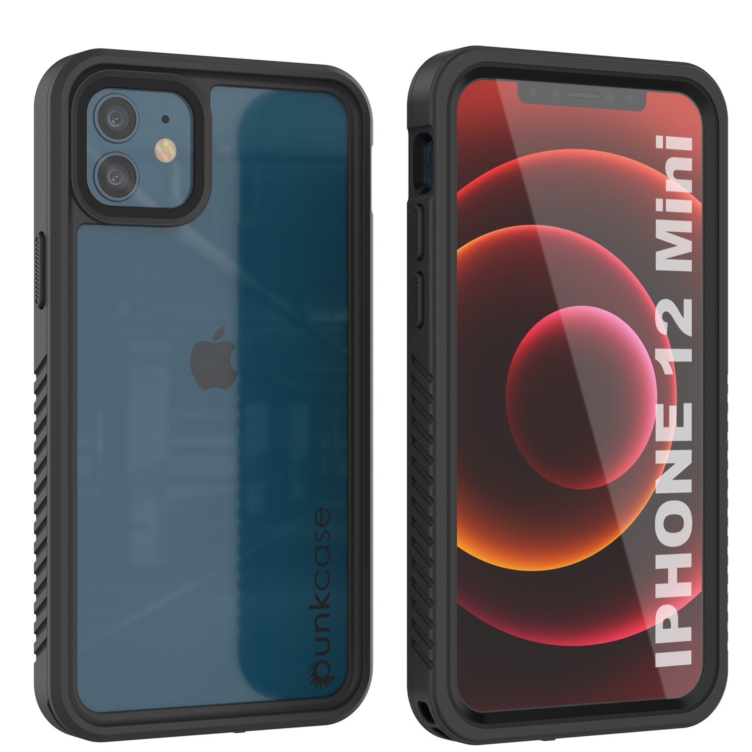 Capa à prova d'água para iPhone 12 Mini, Punkcase [Série Extrema] Cobertura de Armadura com Protetor de Tela Incorporado [Preto]