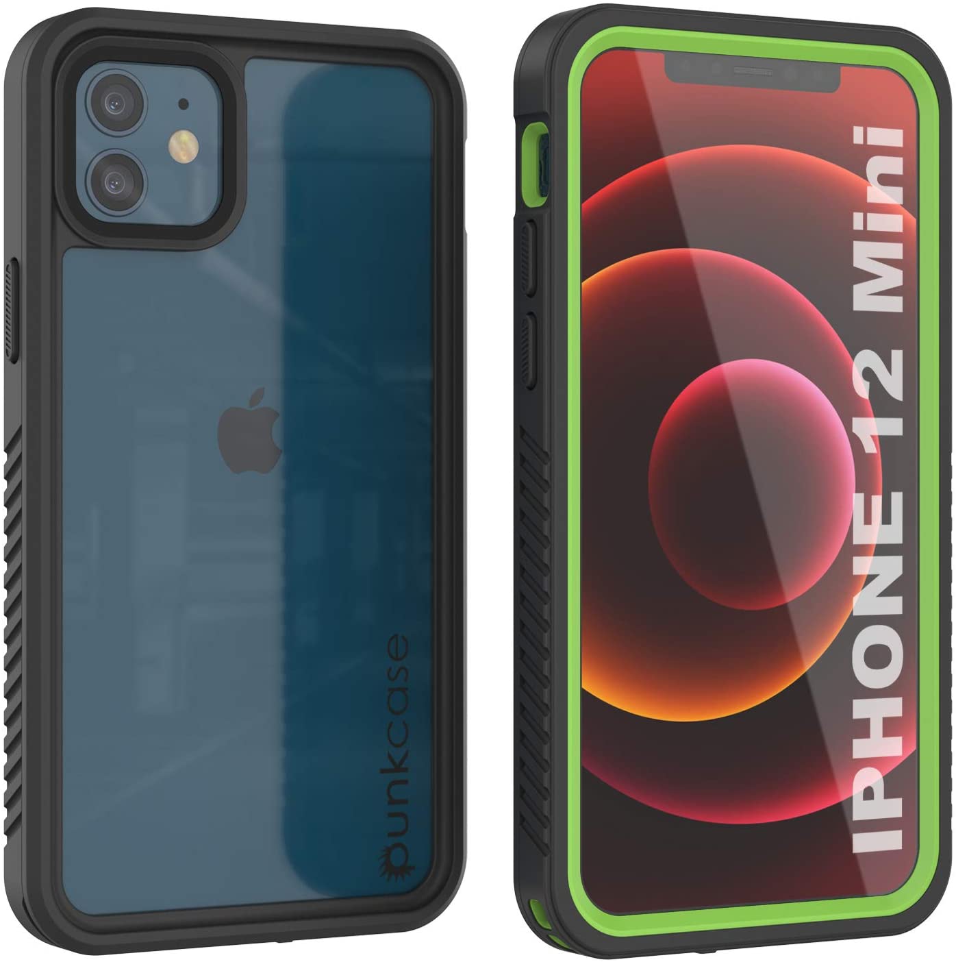 iPhone 12 Mini Waterproof Case, Punkcase [Extreme Series] Armor Cover W/ Built In Screen Protector [Light Green] (Color in image: Light Blue)