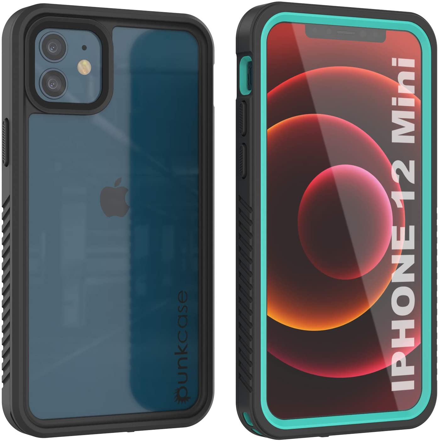 iPhone 12 Mini Waterproof Case, Punkcase [Extreme Series] Armor Cover W/ Built In Screen Protector [Teal] (Color in image: Light Green)