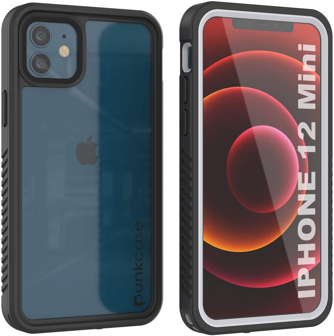 iPhone 12 Mini Waterproof Case, Punkcase [Extreme Series] Armor Cover W/ Built In Screen Protector [White] (Color in image: Purple)