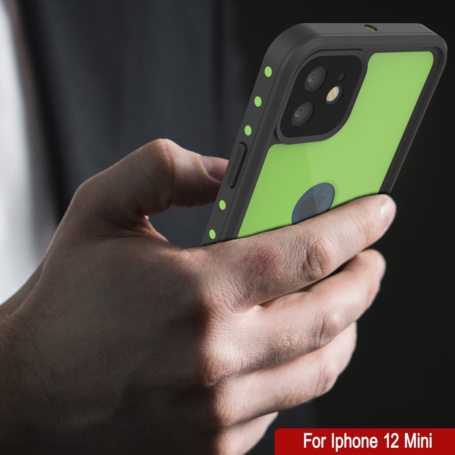 Capa à prova d'água IP68 para iPhone 12 Mini, Punkcase [verde claro] [Série StudStar] [Slim Fit] [Prova de sujeira]