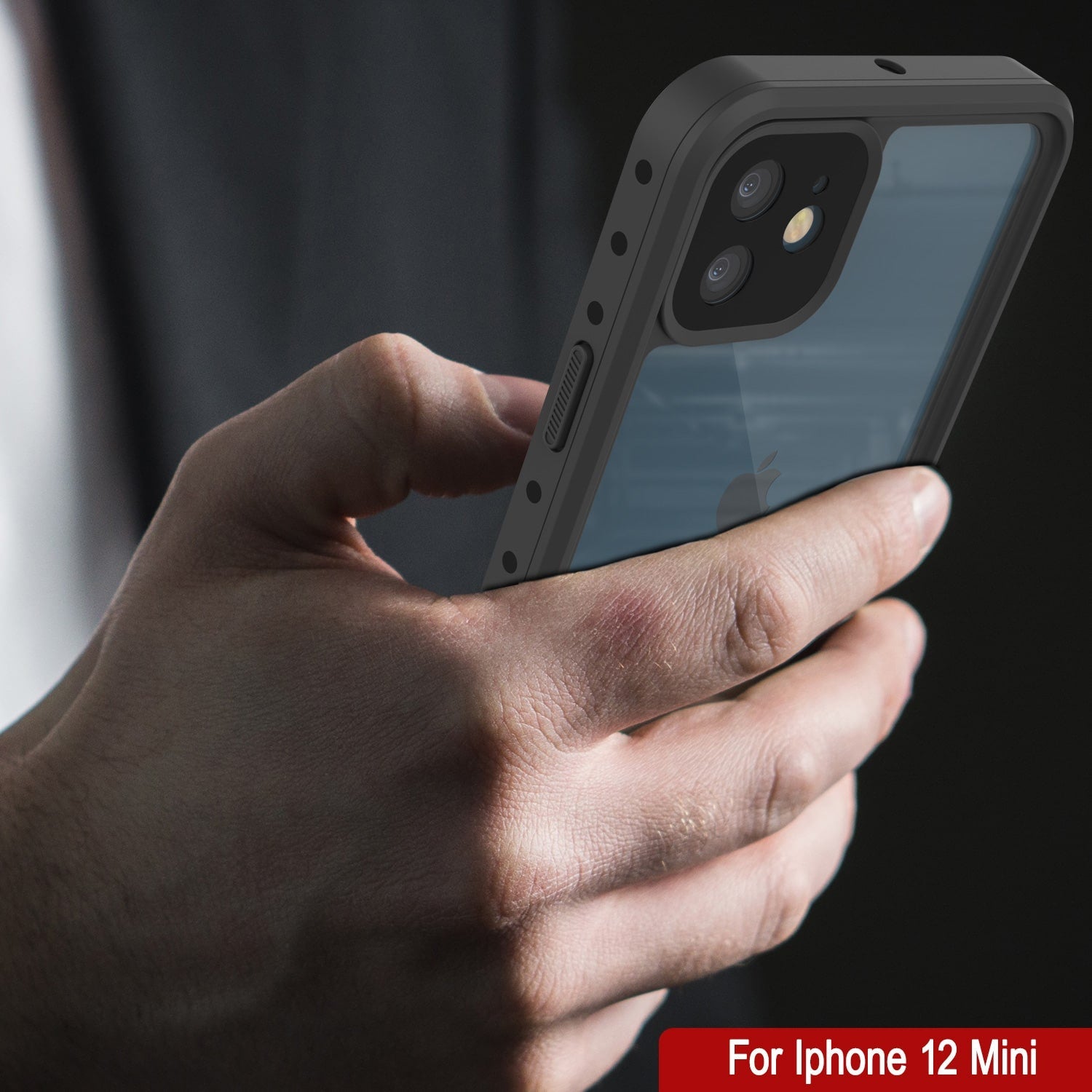 Capa à prova d'água IP68 para iPhone 12 Mini, Punkcase [Transparente] [Série StudStar] [Ajuste Slim] [Prova de sujeira]