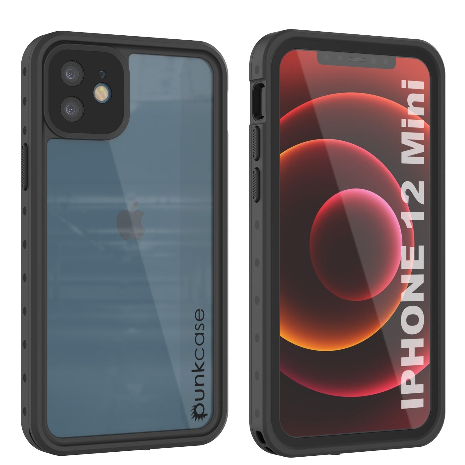 Capa à prova d'água IP68 para iPhone 12 Mini, Punkcase [Transparente] [Série StudStar] [Ajuste Slim] [Prova de sujeira]