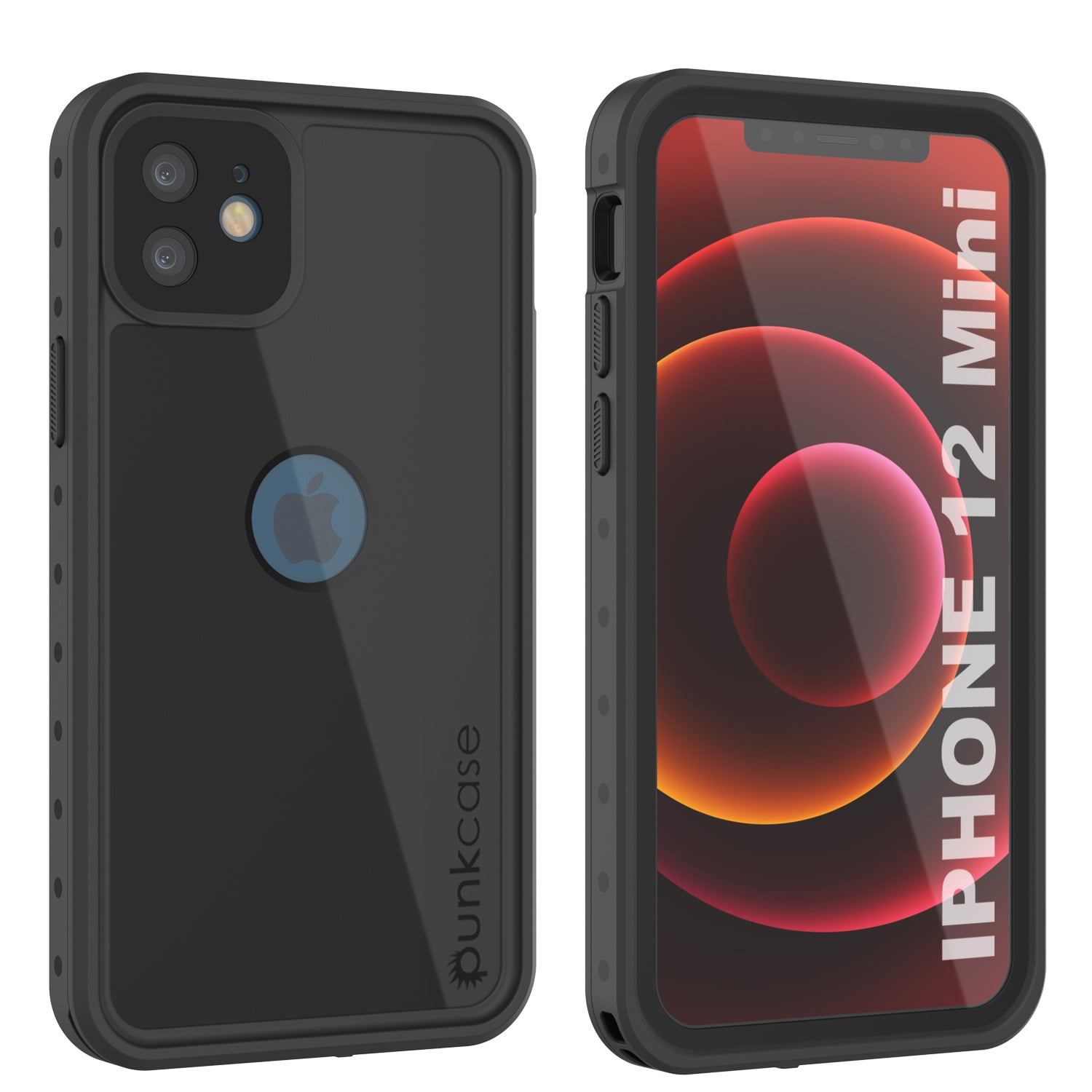 Capa à prova d'água IP68 para iPhone 12 Mini, Punkcase [Preto] [Série StudStar] [Ajuste Slim]