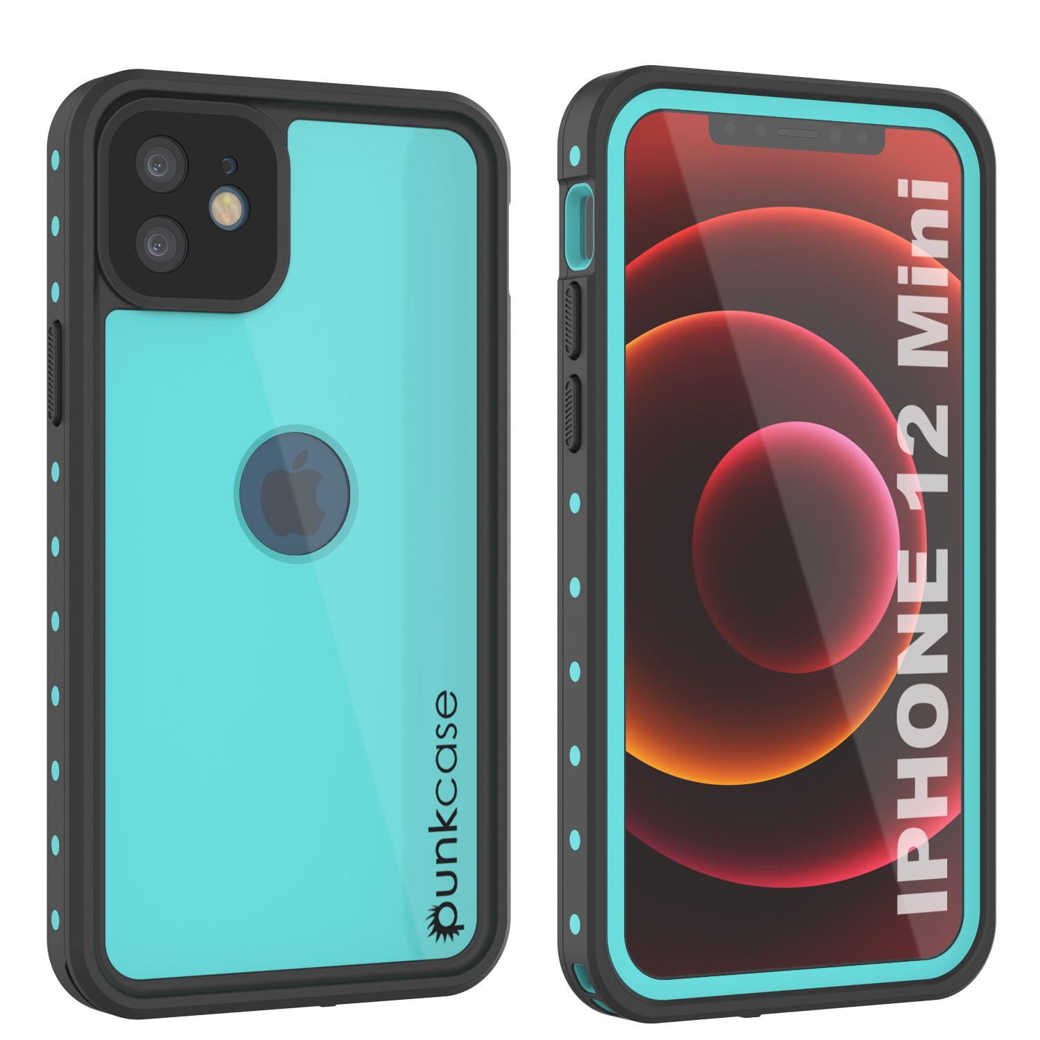 Capa à prova d'água IP68 para iPhone 12 Mini, Punkcase [Teal] [Série StudStar] [Ajuste Slim]