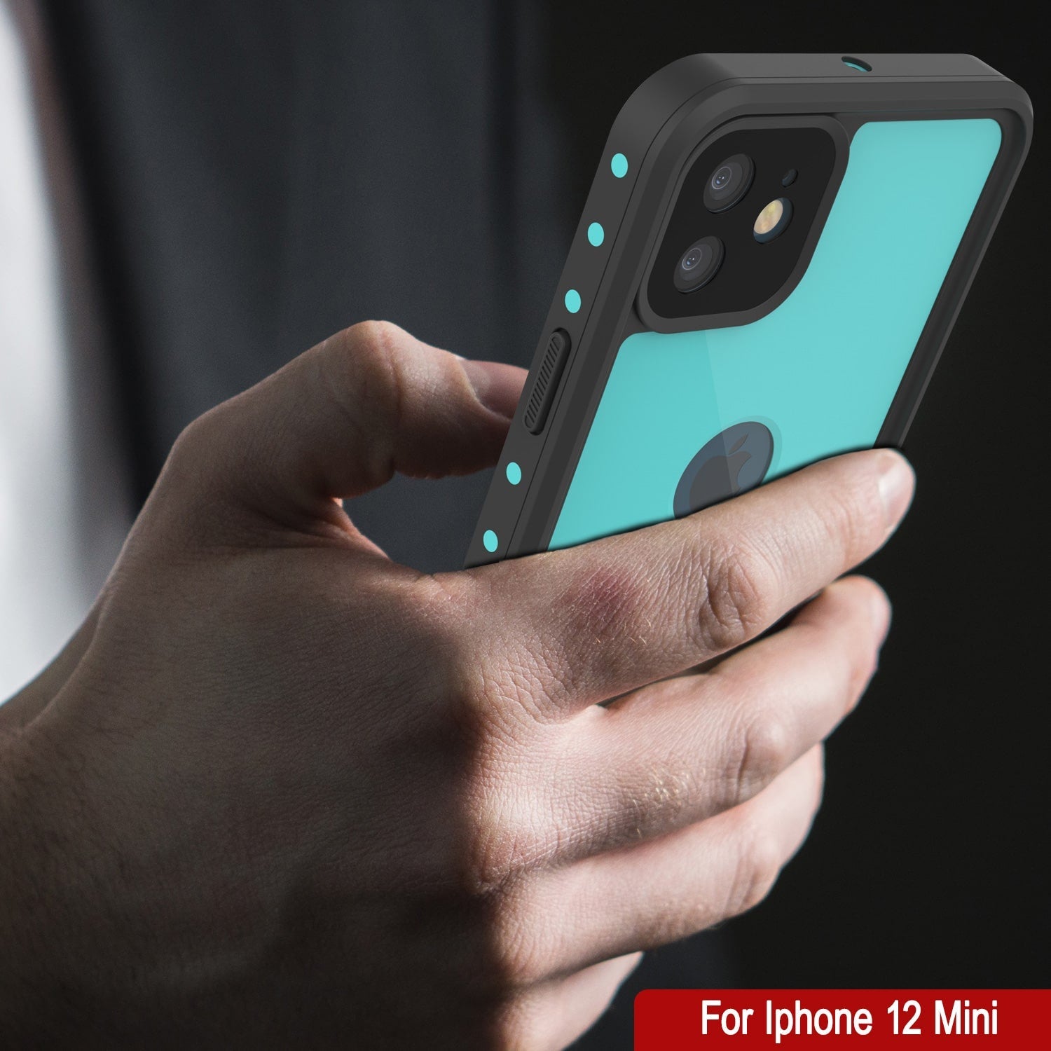 Capa à prova d'água IP68 para iPhone 12 Mini, Punkcase [Teal] [Série StudStar] [Ajuste Slim]