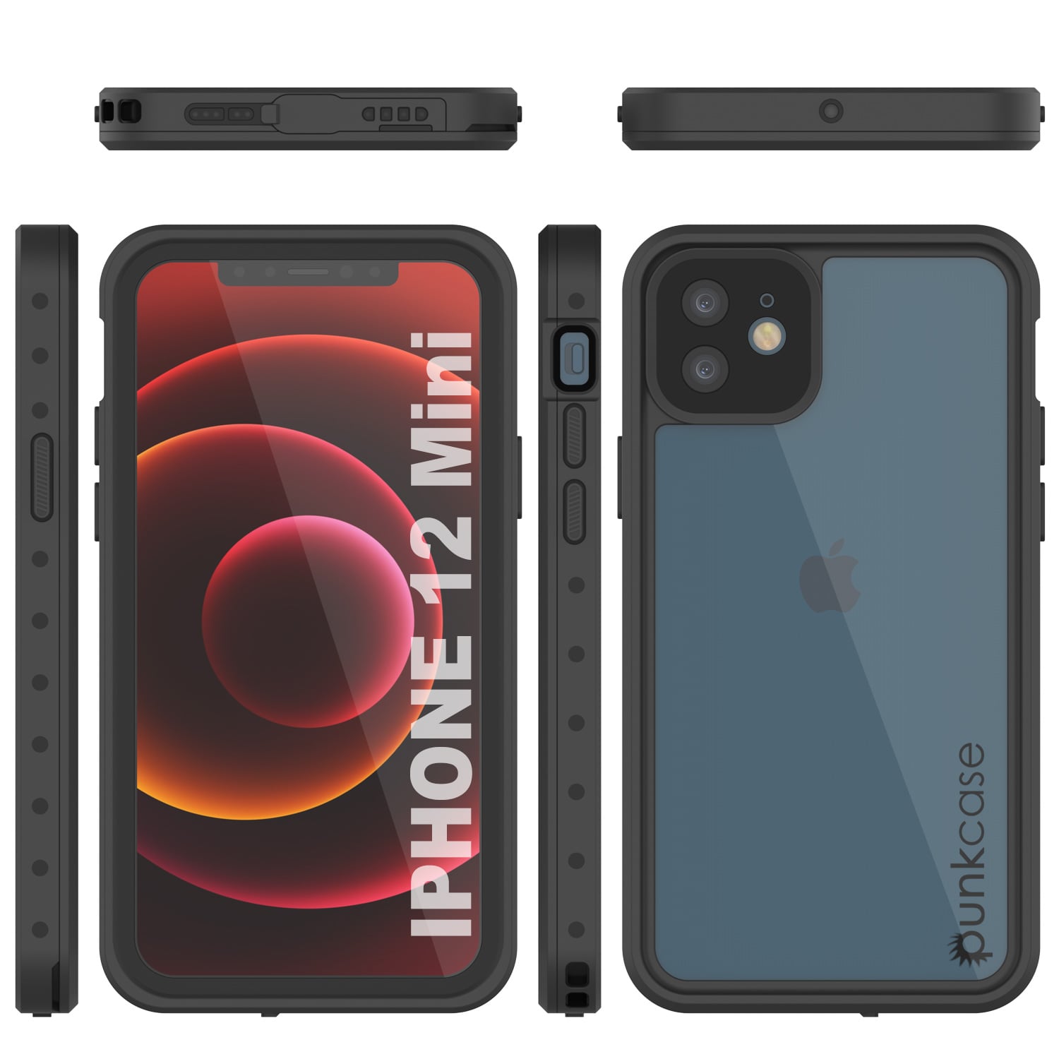 Capa à prova d'água IP68 para iPhone 12 Mini, Punkcase [Transparente] [Série StudStar] [Ajuste Slim] [Prova de sujeira]
