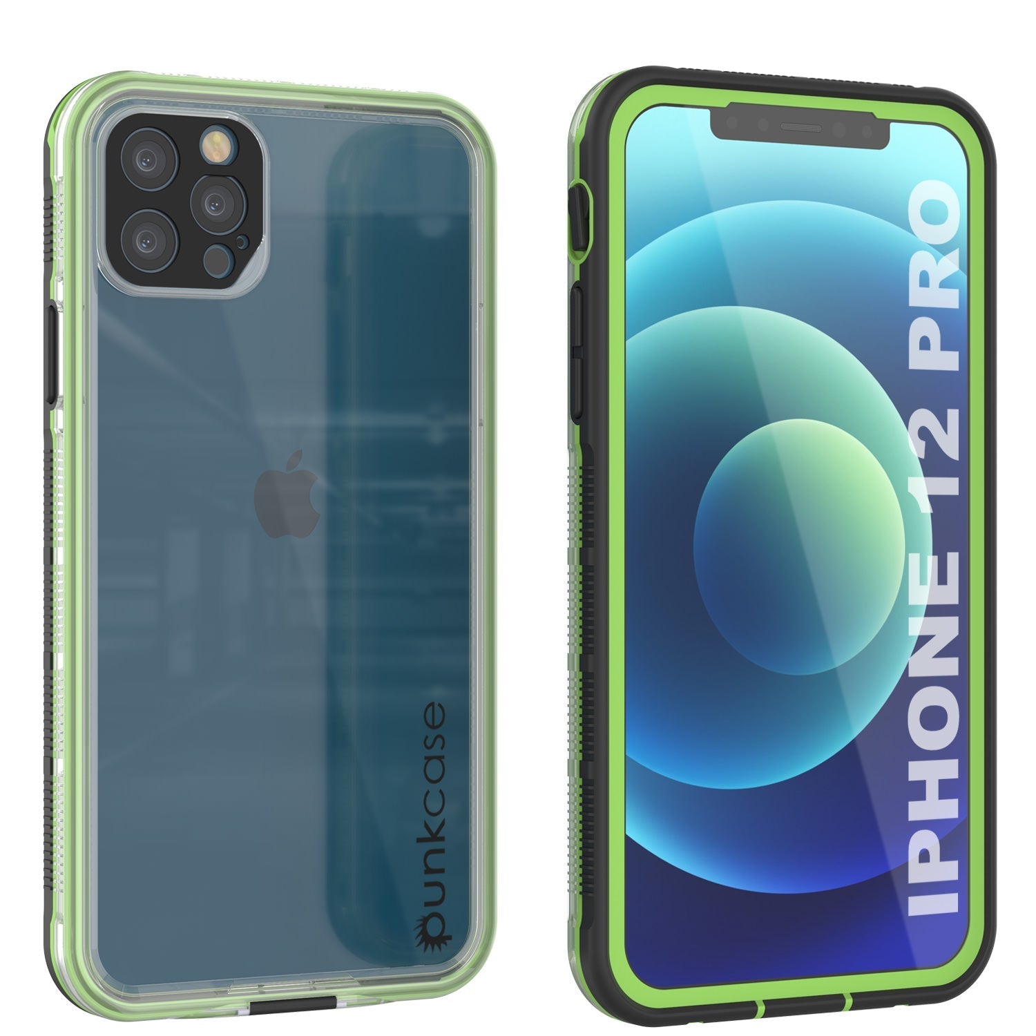 Capa à Prova d'Água Punkcase para iPhone 13 Pro [Série Aqua] Capa de Armadura [Preto Transparente] [Traseira Transparente]