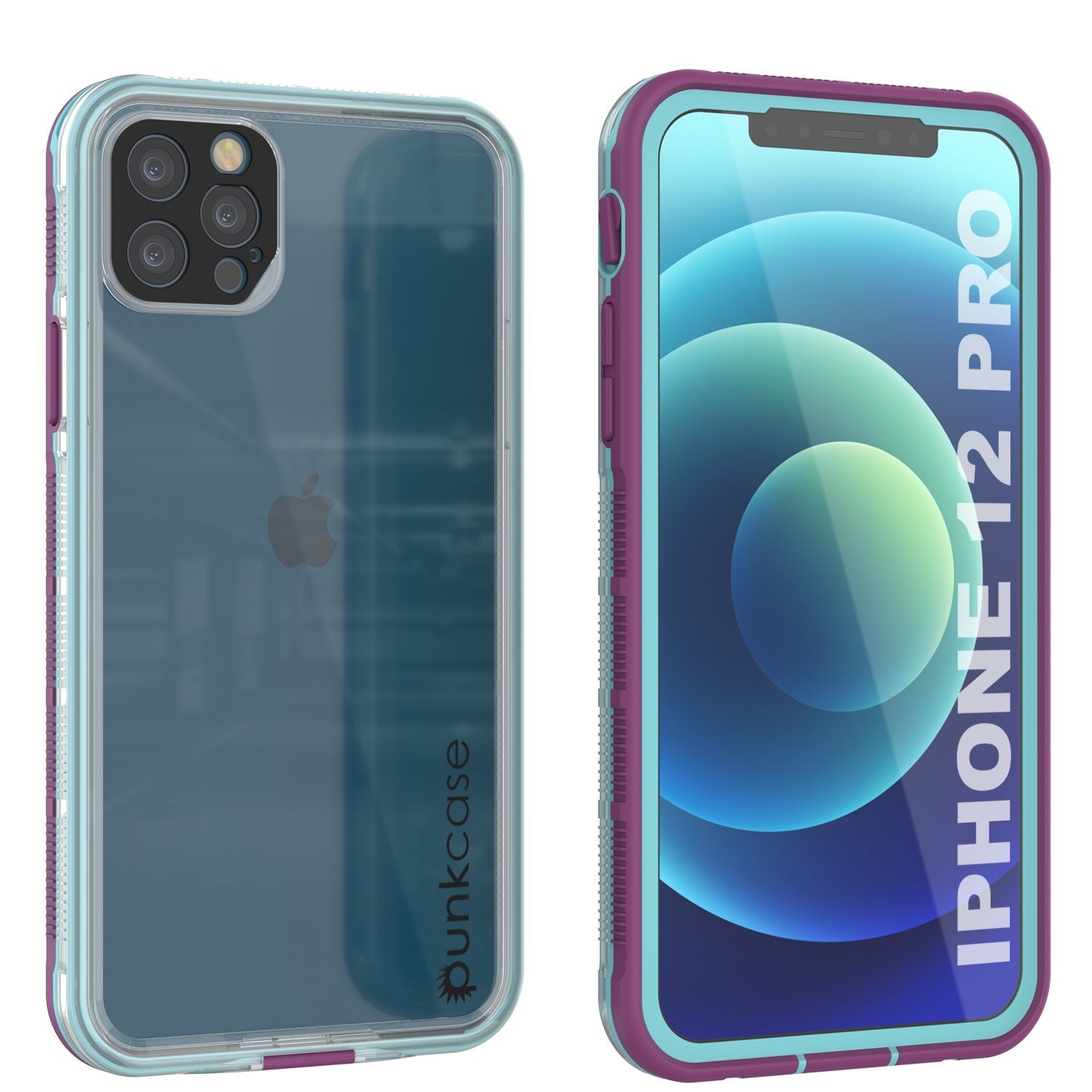Capa à prova d'água Punkcase para iPhone 13 Pro [Série Aqua] Armadura [Azul Transparente] [Costas Transparentes]