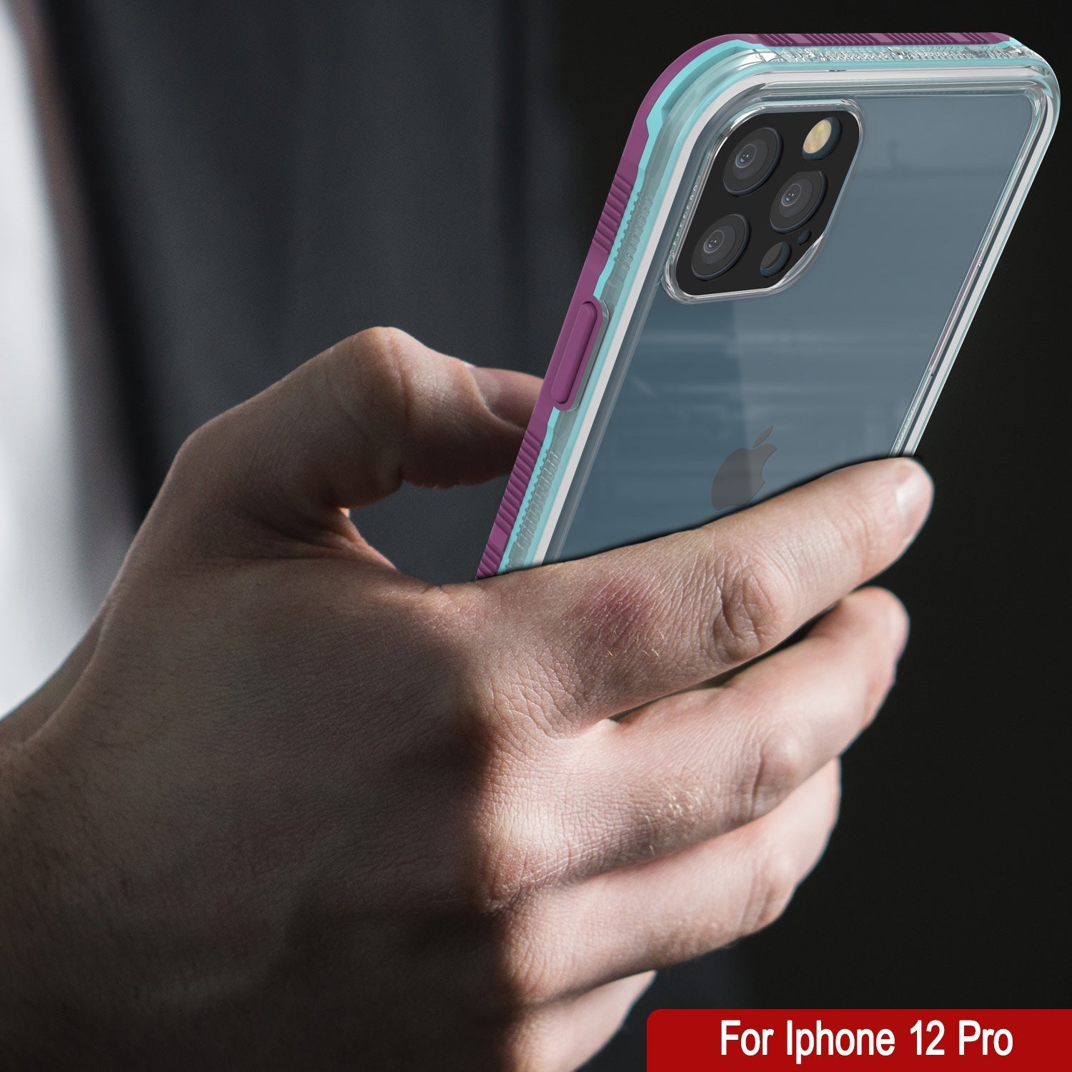 Capa à prova d'água Punkcase para iPhone 13 Pro [Série Aqua] Armadura [Azul Transparente] [Costas Transparentes]