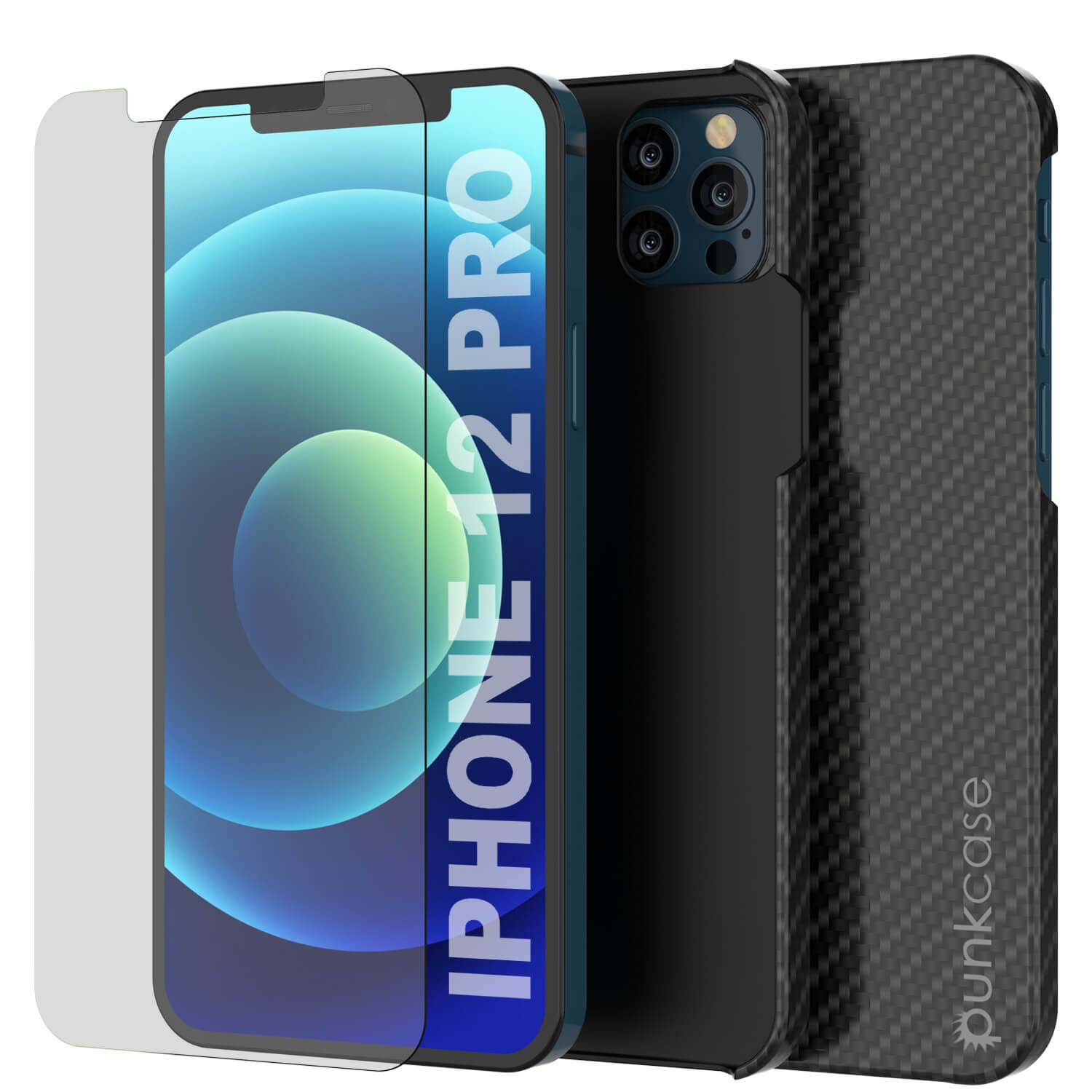 Capa iPhone 12 Pro, Punkcase CarbonShield, Resistente e Ultra Fina de 2 Peças em Dupla Camada [à prova de choque]