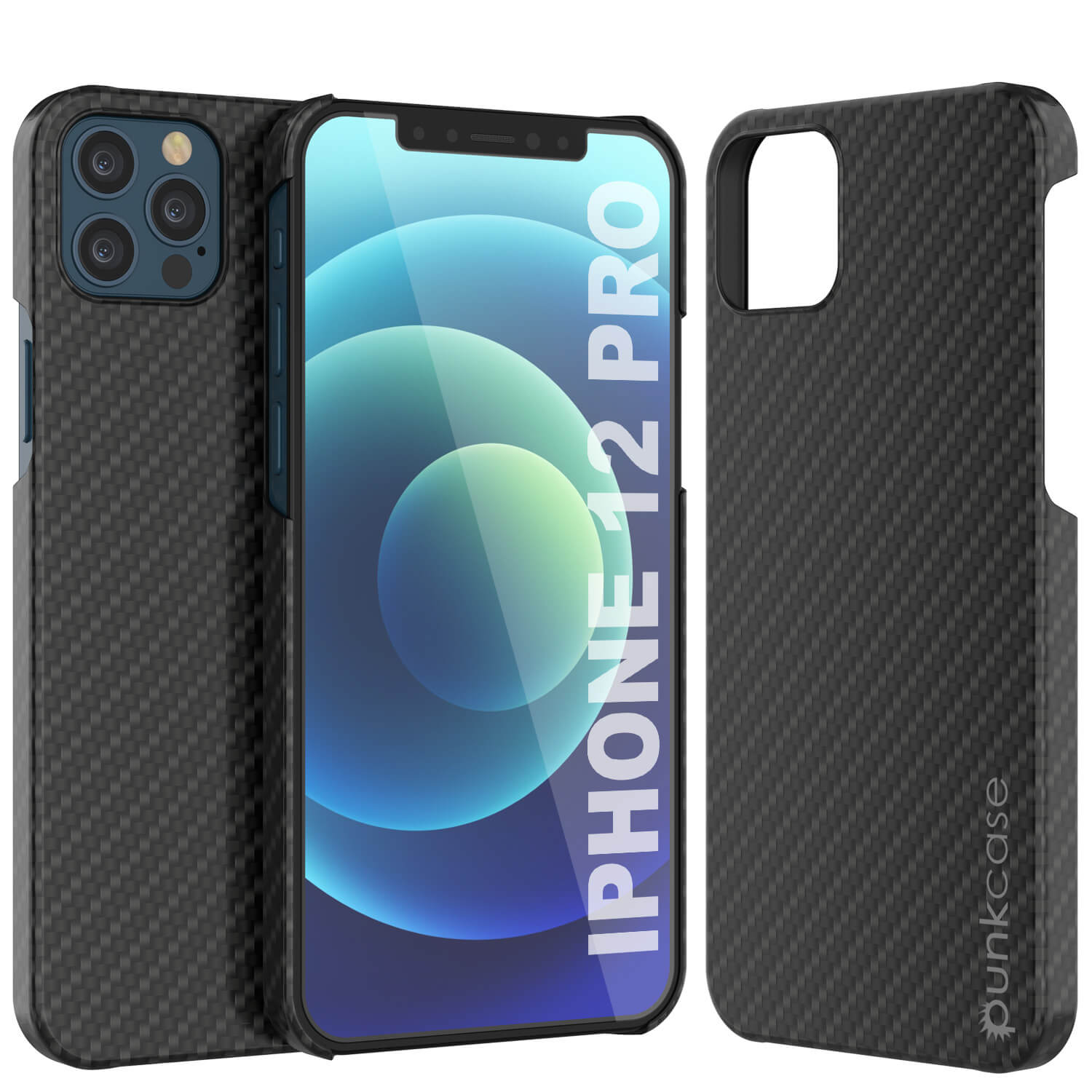 Capa iPhone 12 Pro, Punkcase CarbonShield, Resistente e Ultra Fina de 2 Peças em Dupla Camada [à prova de choque]