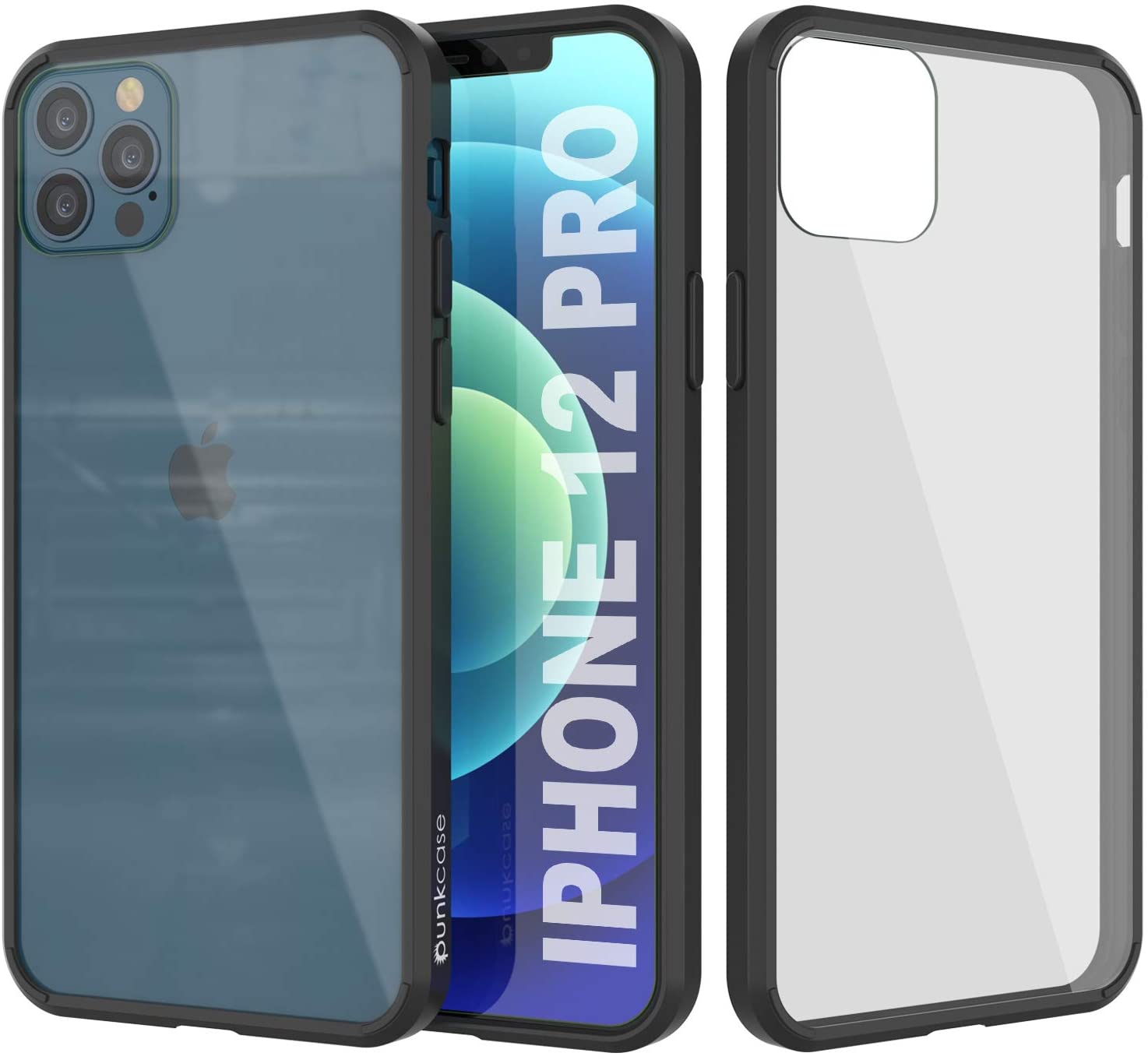 Capa iPhone 12 Pro Punkcase® LUCID 2.0 Série Black com Protetor de Tela PUNK SHIELD | Ultra Fit
