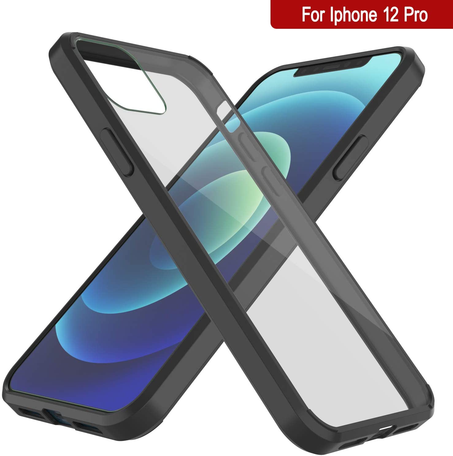 Capa iPhone 12 Pro Punkcase® LUCID 2.0 Série Black com Protetor de Tela PUNK SHIELD | Ultra Fit