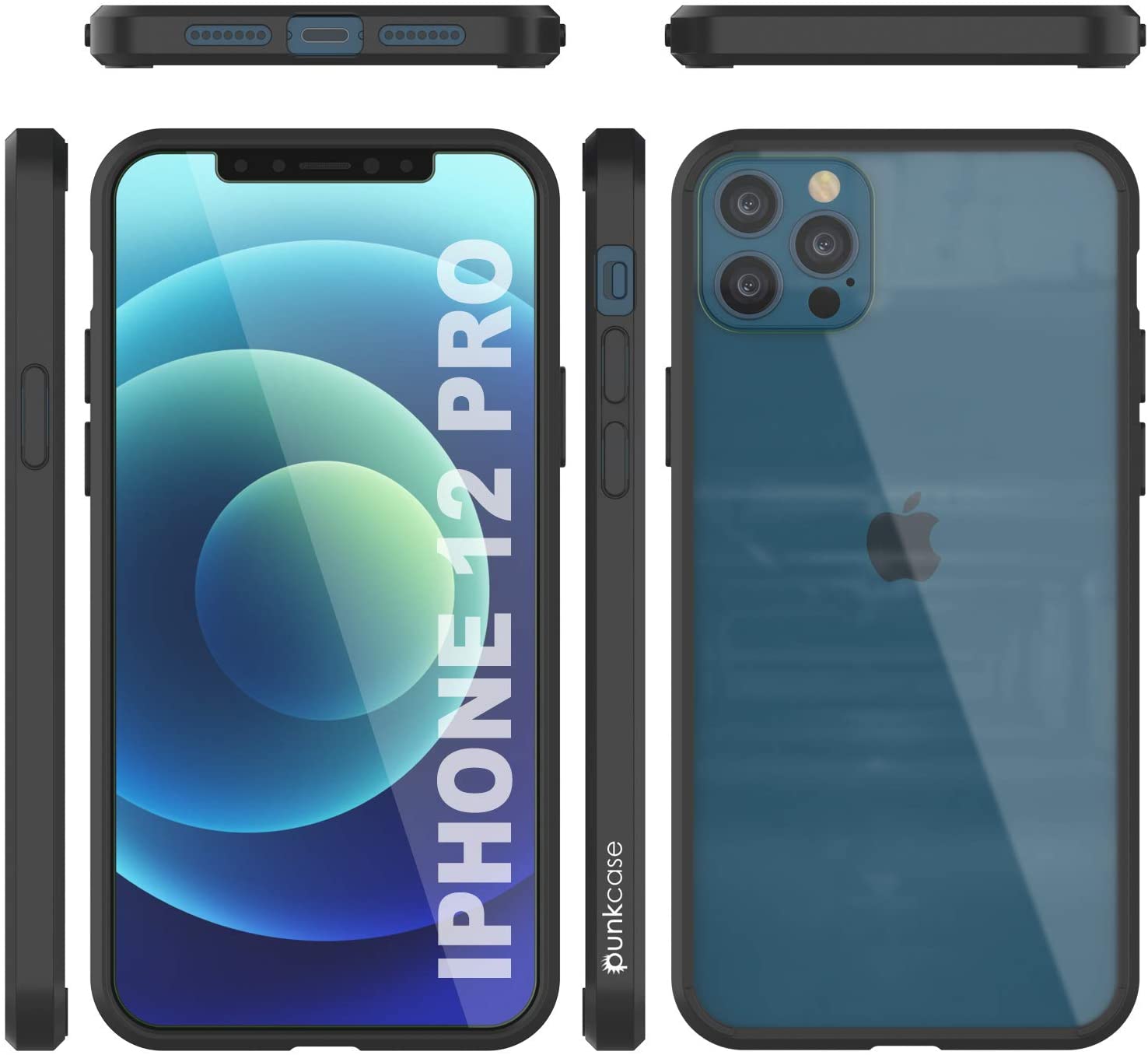 Capa iPhone 12 Pro Punkcase® LUCID 2.0 Série Black com Protetor de Tela PUNK SHIELD | Ultra Fit