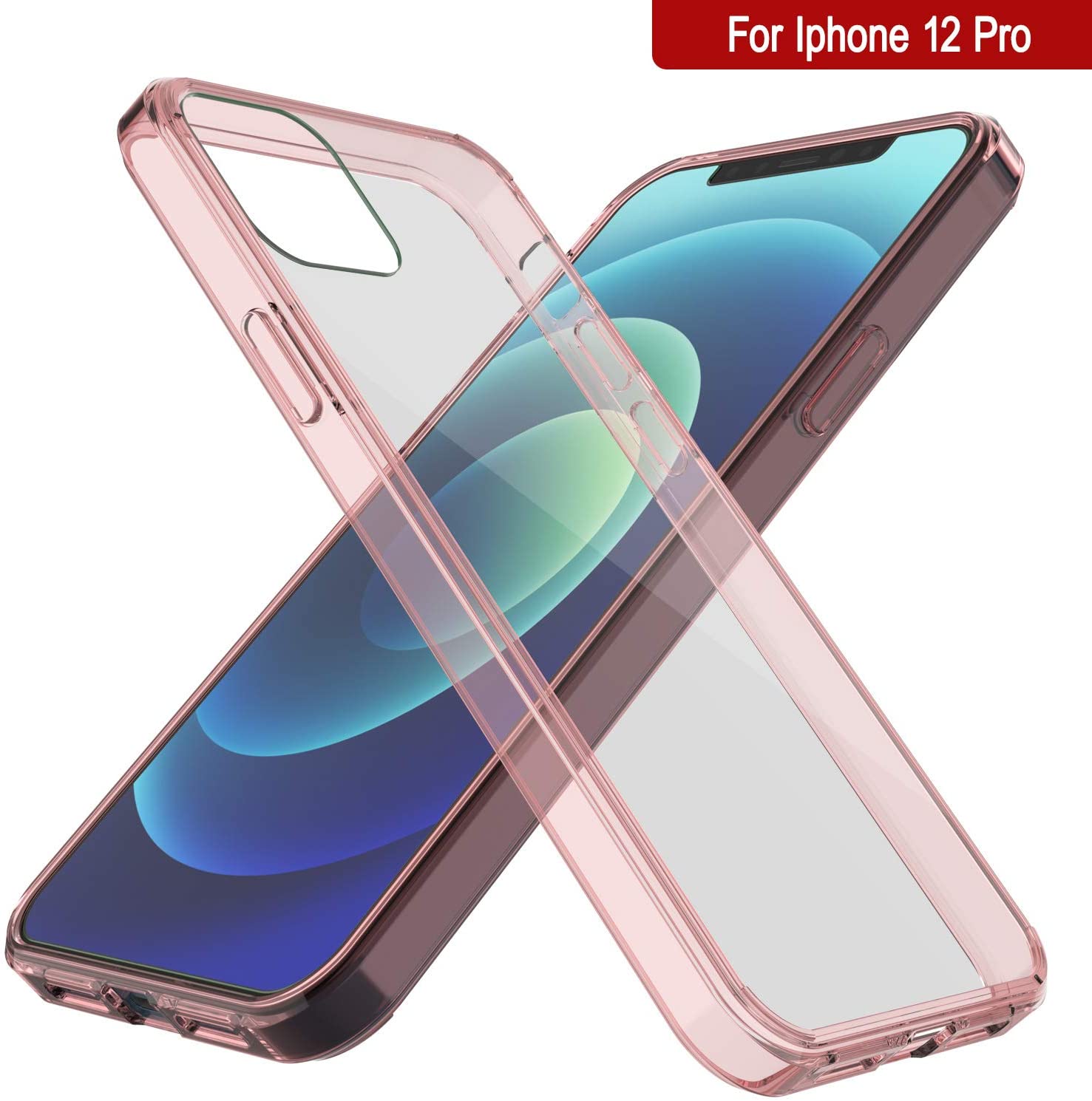Capa do iPhone 12 Pro Punkcase® LUCID 2.0 Série Crystal Pink com Protetor de Tela SHIELD | Ajuste Ultra