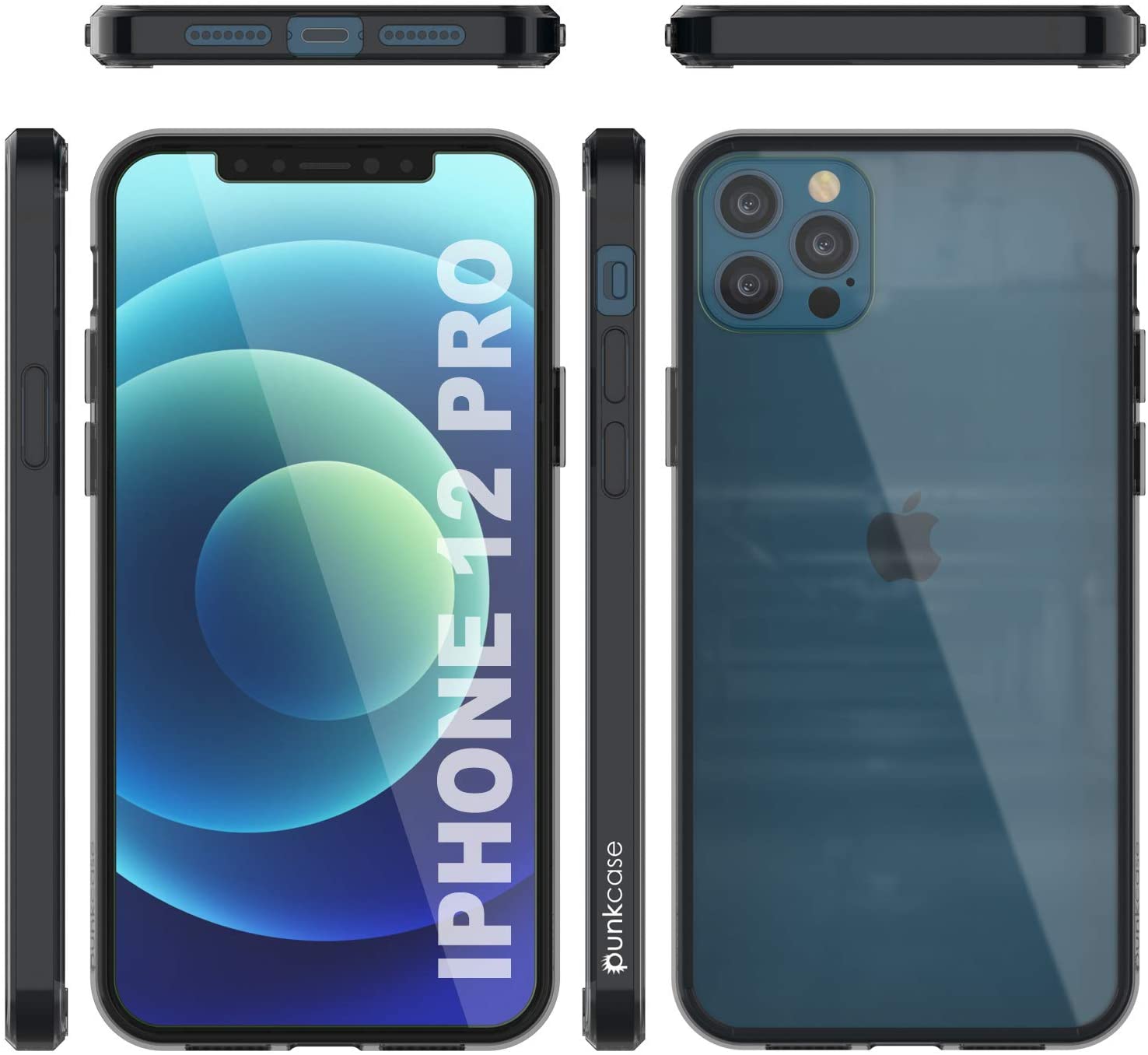 Capa iPhone 13 Pro Punkcase® LUCID 2.0 Crystal Black Series com protetor de tela SHIELD | Ajuste ultra
