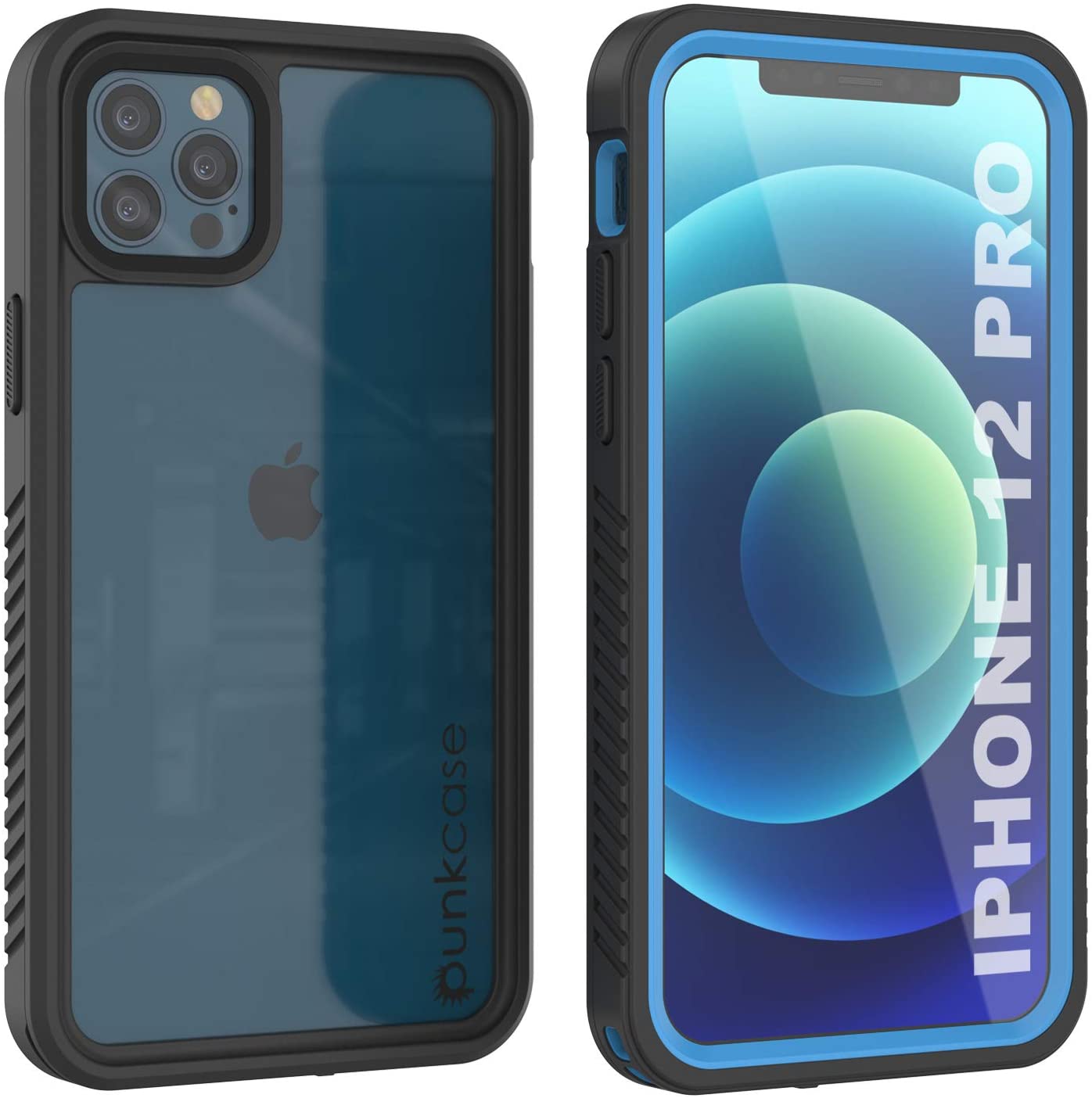 Capa à Prova d'Água para iPhone 12 Pro, Punkcase [Série Extrema] Capa de Armadura com Protetor de Tela Integrado [Azul Claro]