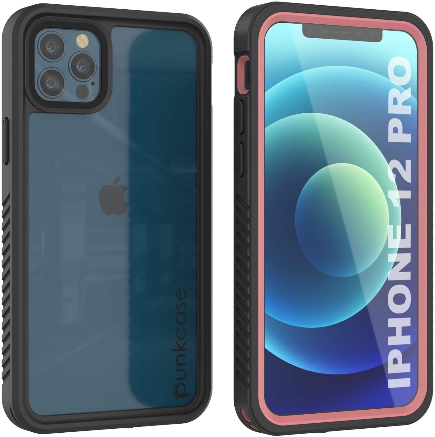 Capa à prova d'água para iPhone 12 Pro, Punkcase [Série Extreme] Capa de proteção com protetor de tela embutido [Rosa]