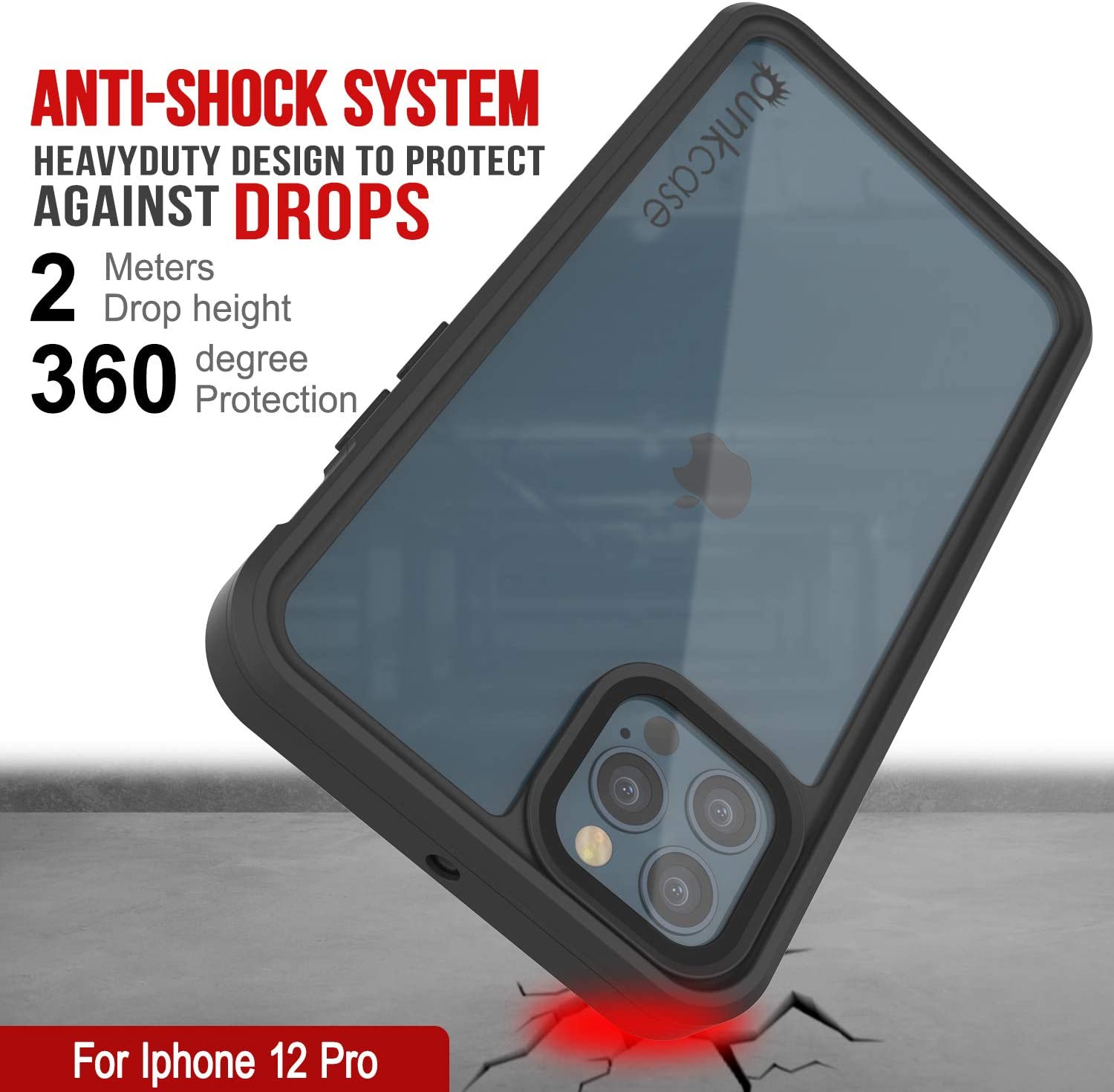Capa à Prova d' Água para iPhone 12 Pro, Punkcase [Série Extrema] Capa de Armadura com Protetor de Tela Incorporado [Roxo]
