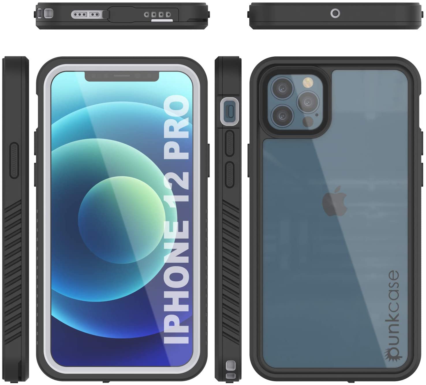 Capa à prova d'água para iPhone 12 Pro, Punkcase [Série Extreme] Capa de Armadura com Protetor de Tela Integrado [Branco]