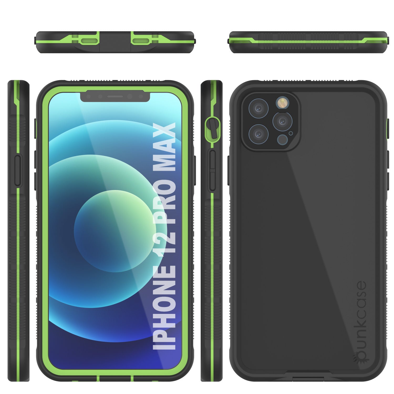 Capa à prova d'água Punkcase para iPhone 13 Pro Max [Série Aqua] Capa de Armadura [Preto]