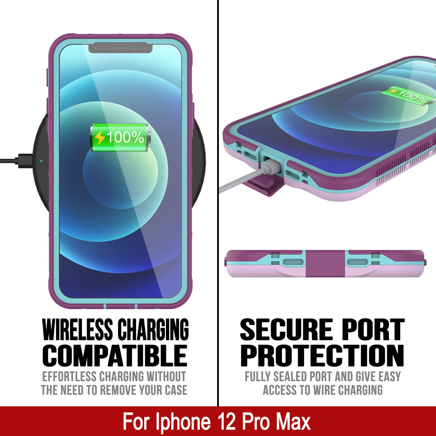 Capa à prova d'água Punkcase para iPhone 13 Pro Max [Série Aqua] Cobertura de Armadura [Azul]
